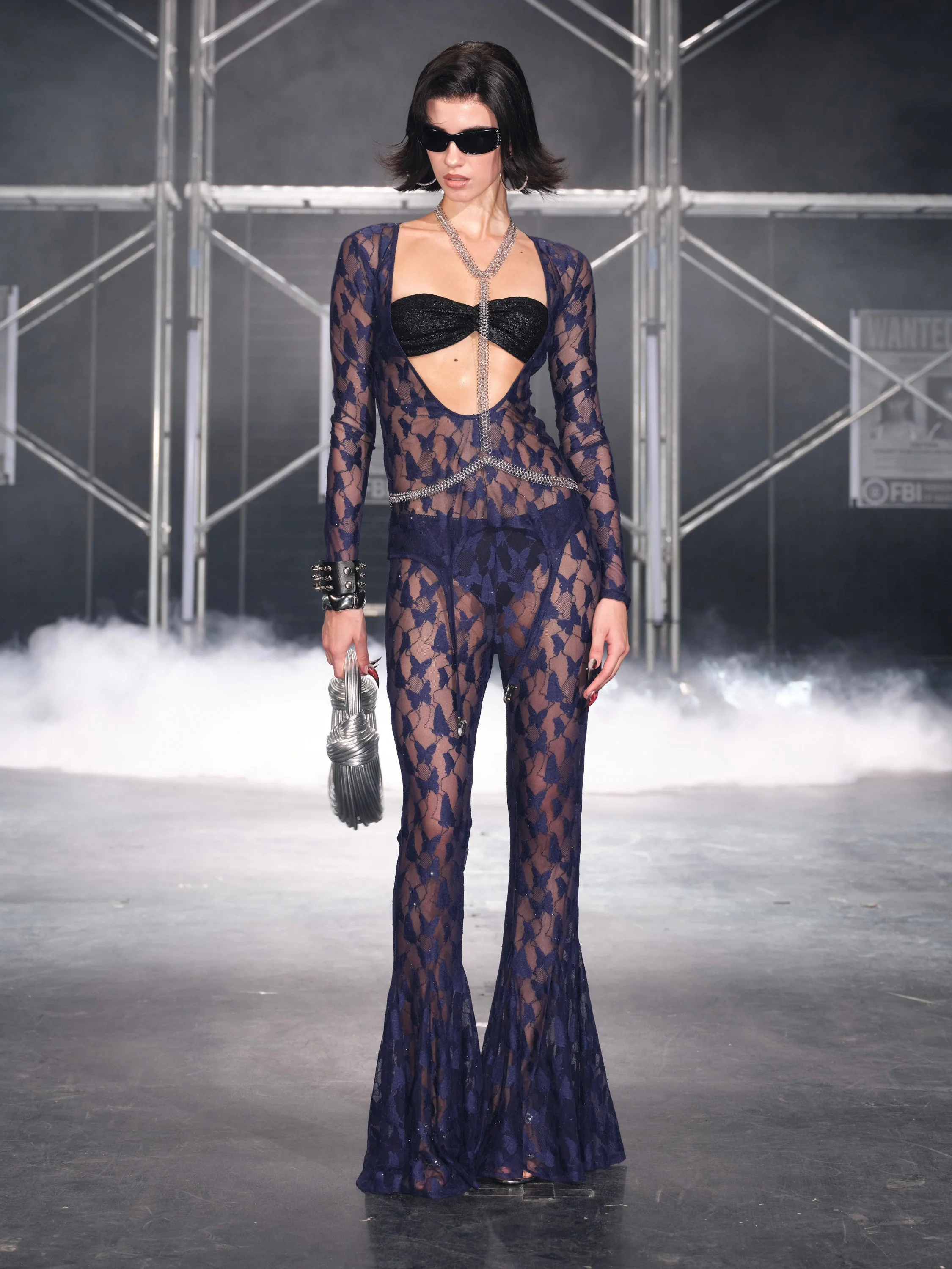 Butterfly Mesh Flare Pants - Image 7