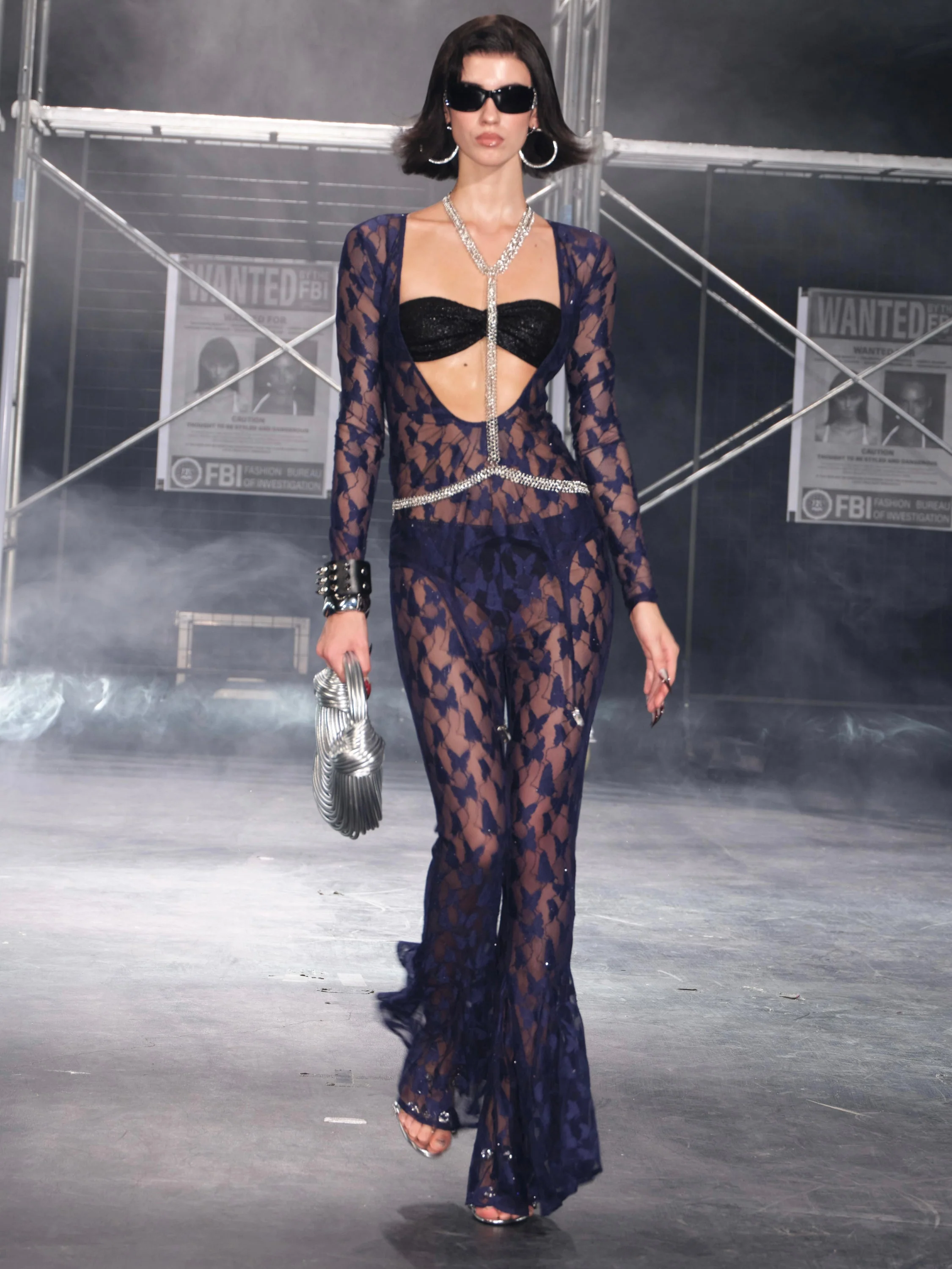 Butterfly Mesh Flare Pants - Image 9