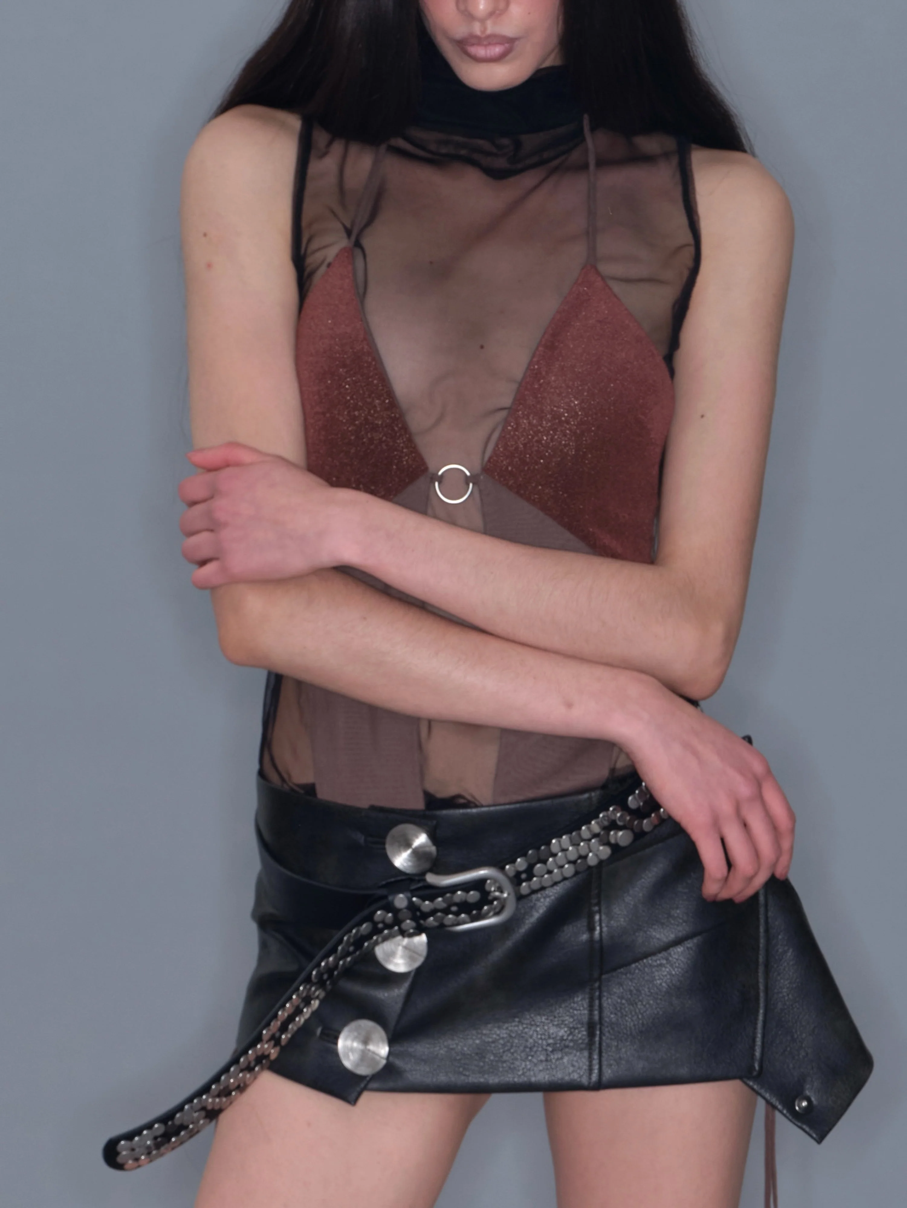 Colorblock Jumpsuit/ Coffee - Image 12