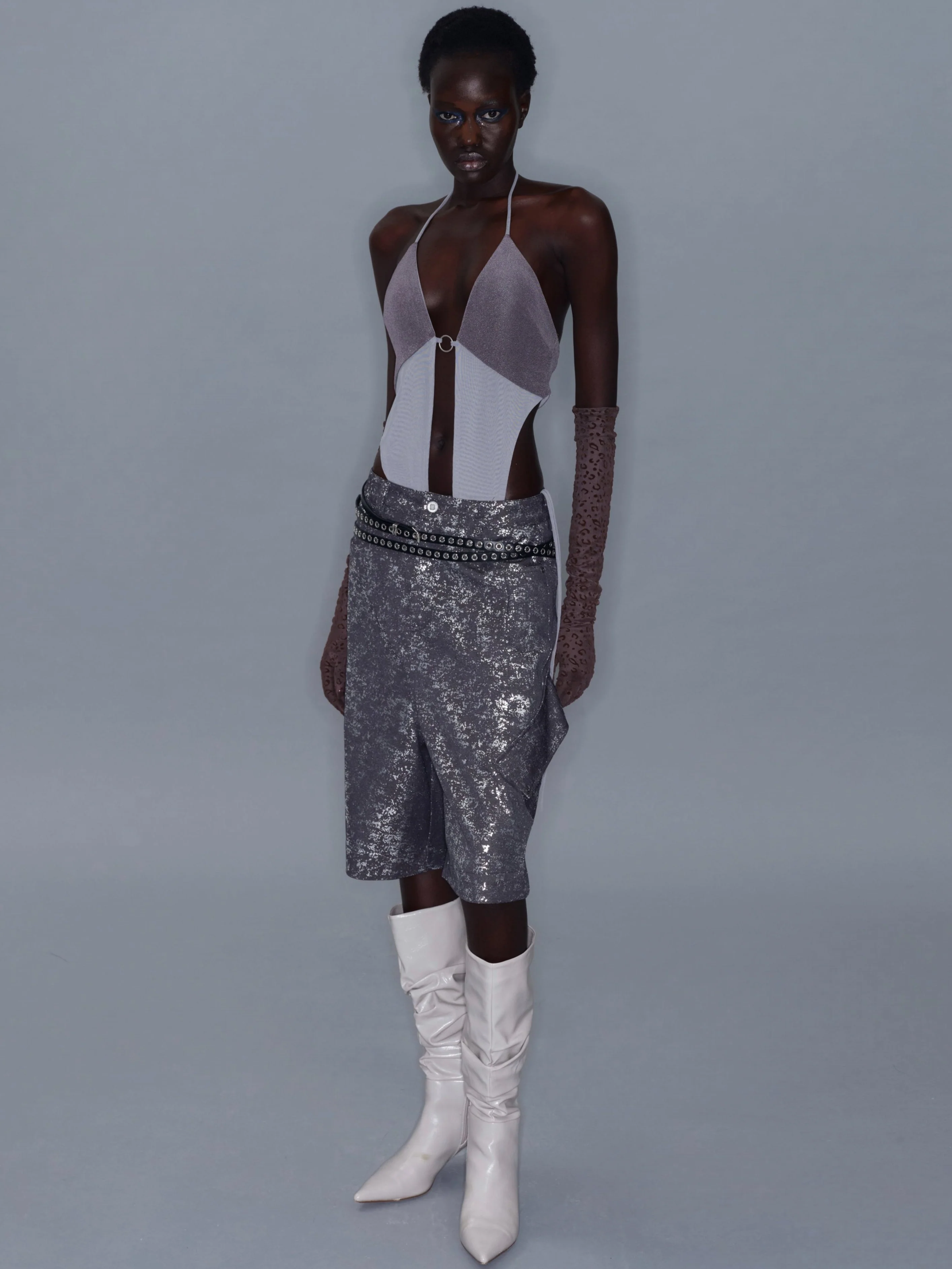 Colorblock Jumpsuit/ Gray - Image 3