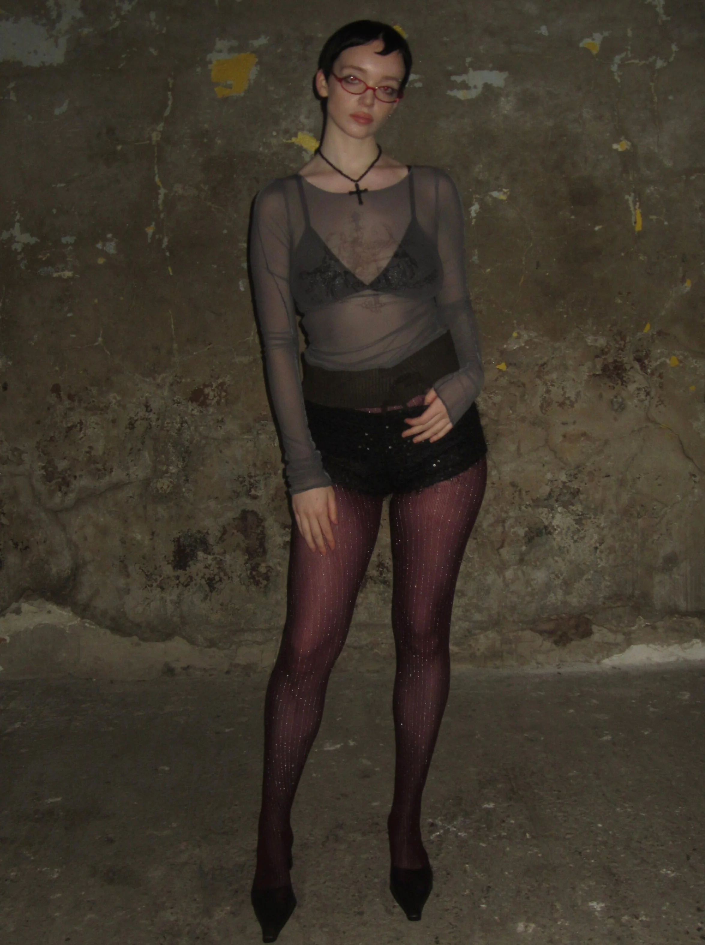 Ripped Hem Mesh Printed Long Sleeve - Image 13