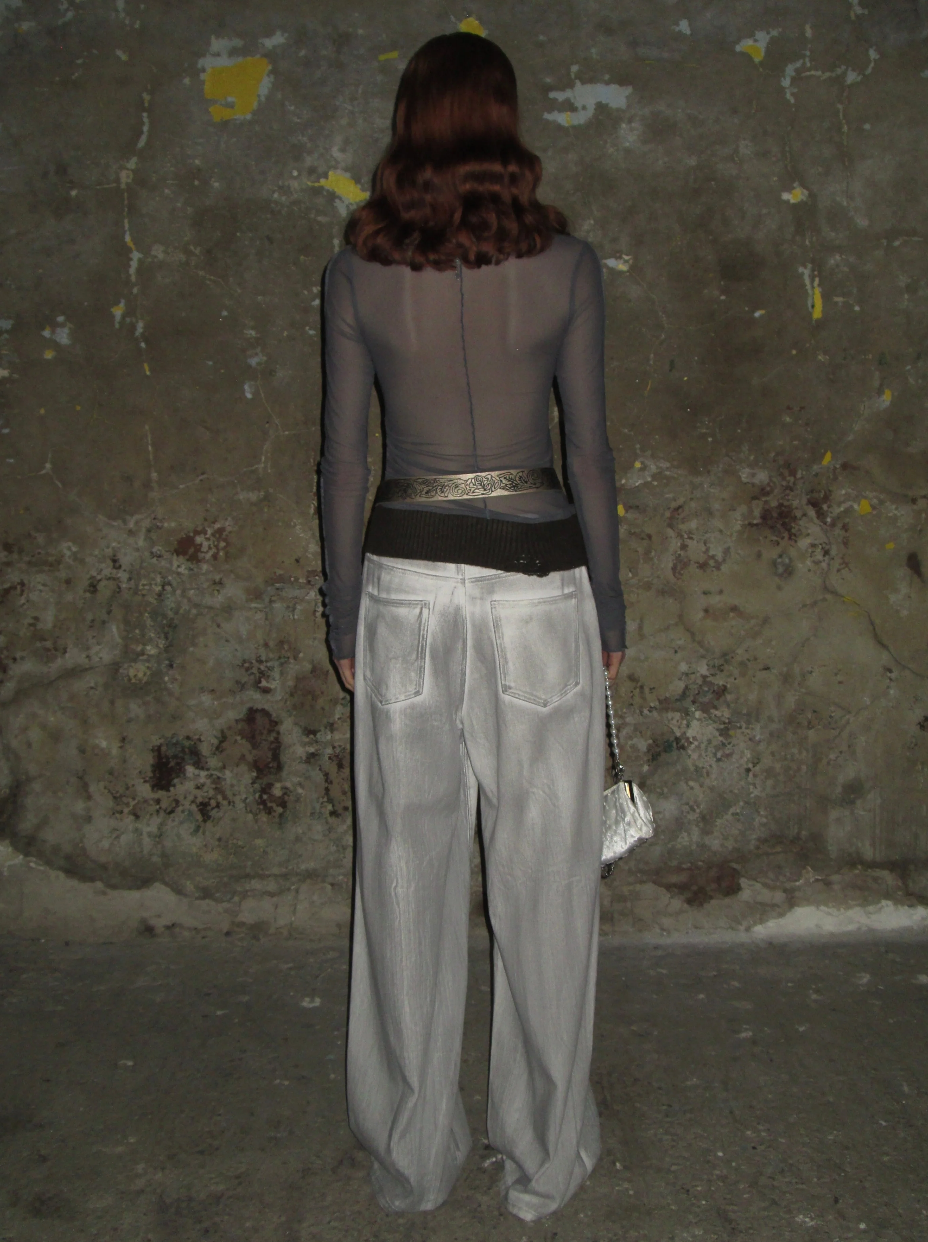 Ripped Hem Mesh Printed Long Sleeve - Image 5