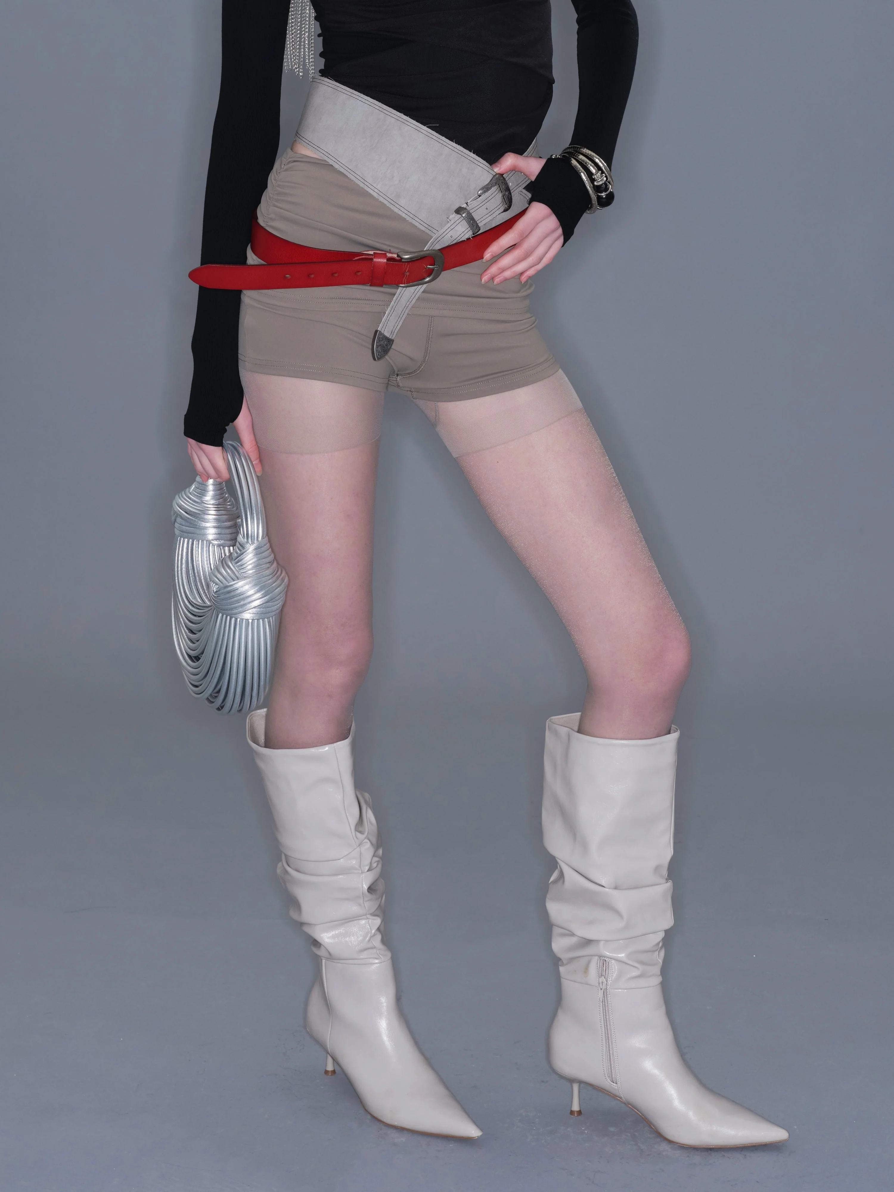 Double Layer Slim Shorts/ Khaki - Image 11