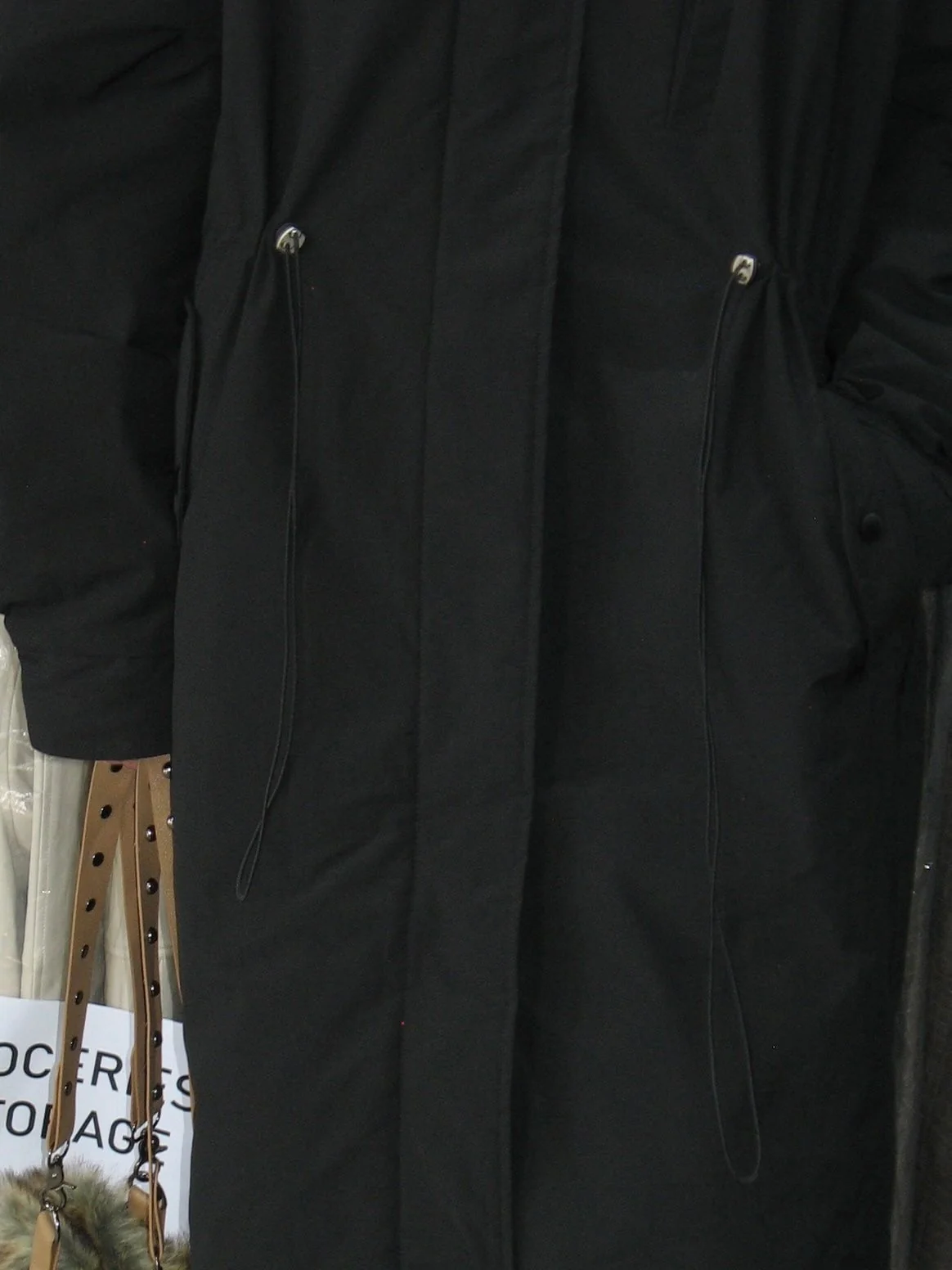 Drawstring Waist Long Winter Coat - Image 10