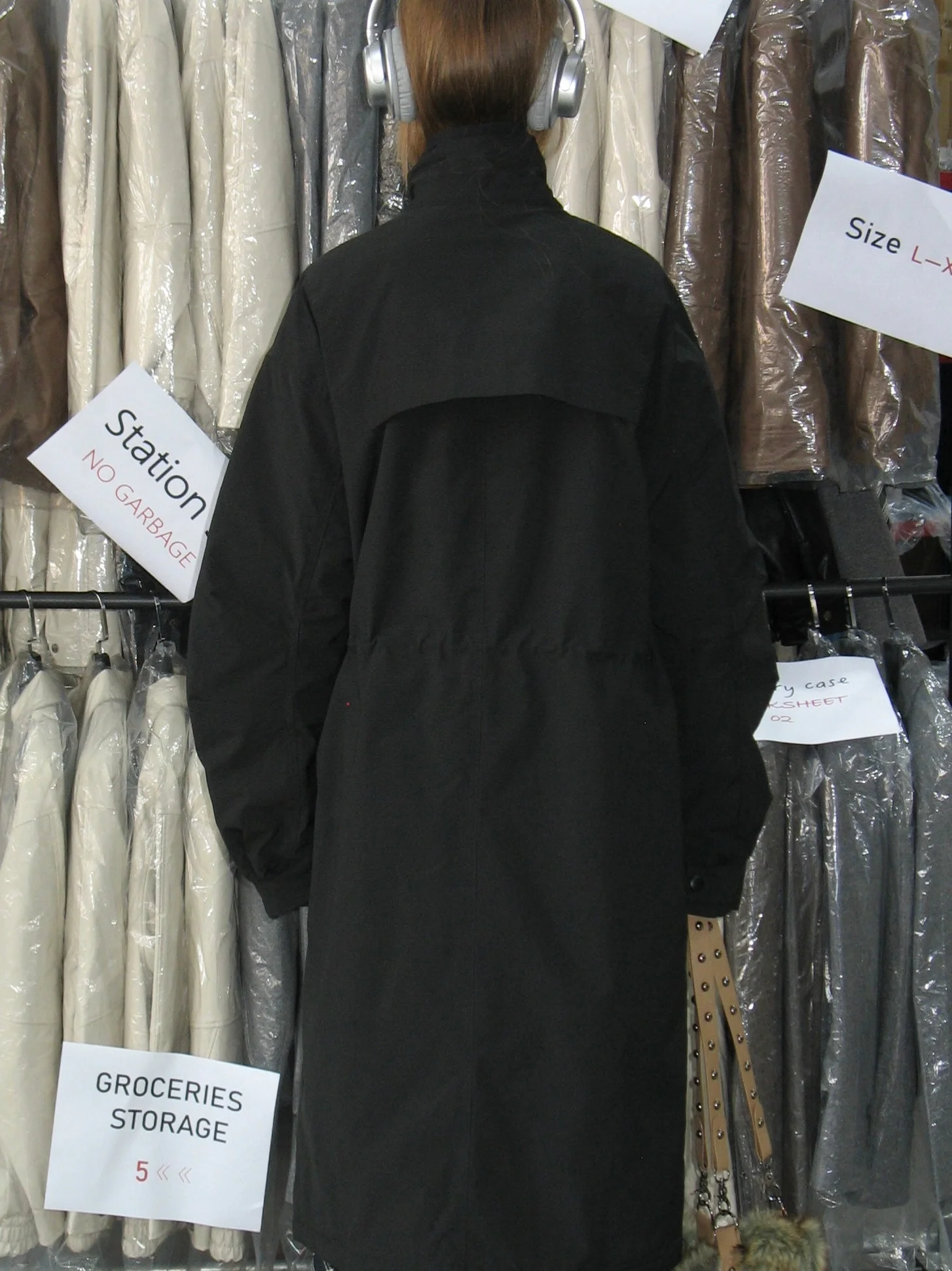 Drawstring Waist Long Winter Coat - Image 11
