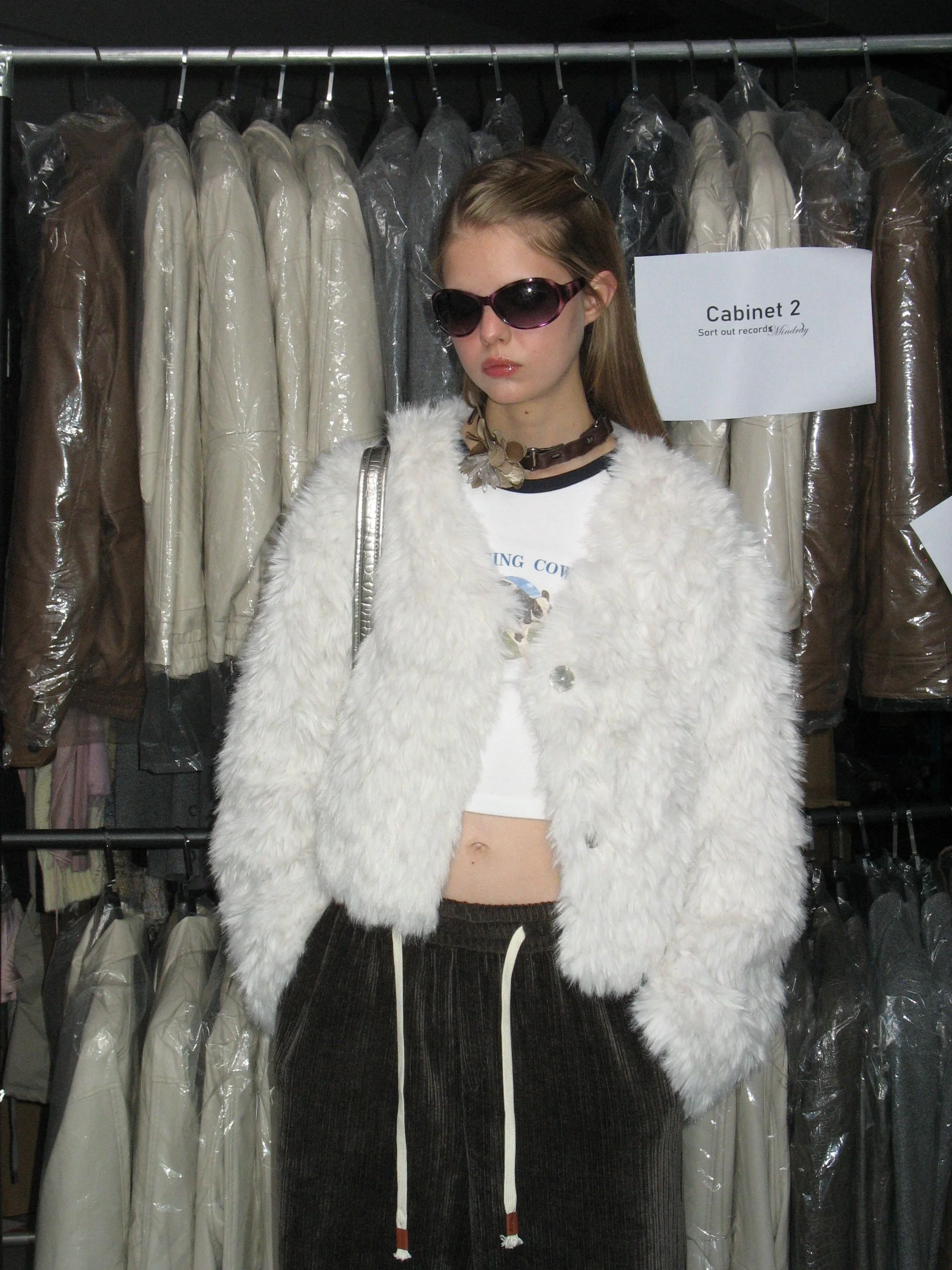 Faux Fur Button Coat