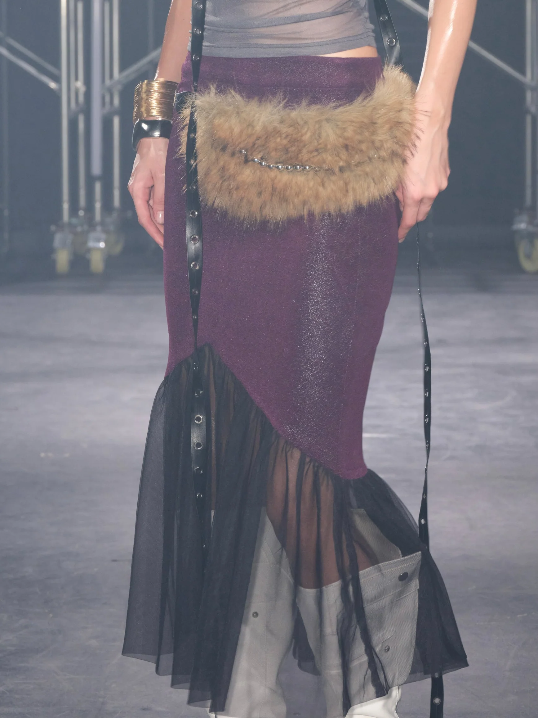 Luna Sheer Mesh Skirt Purple - Image 2