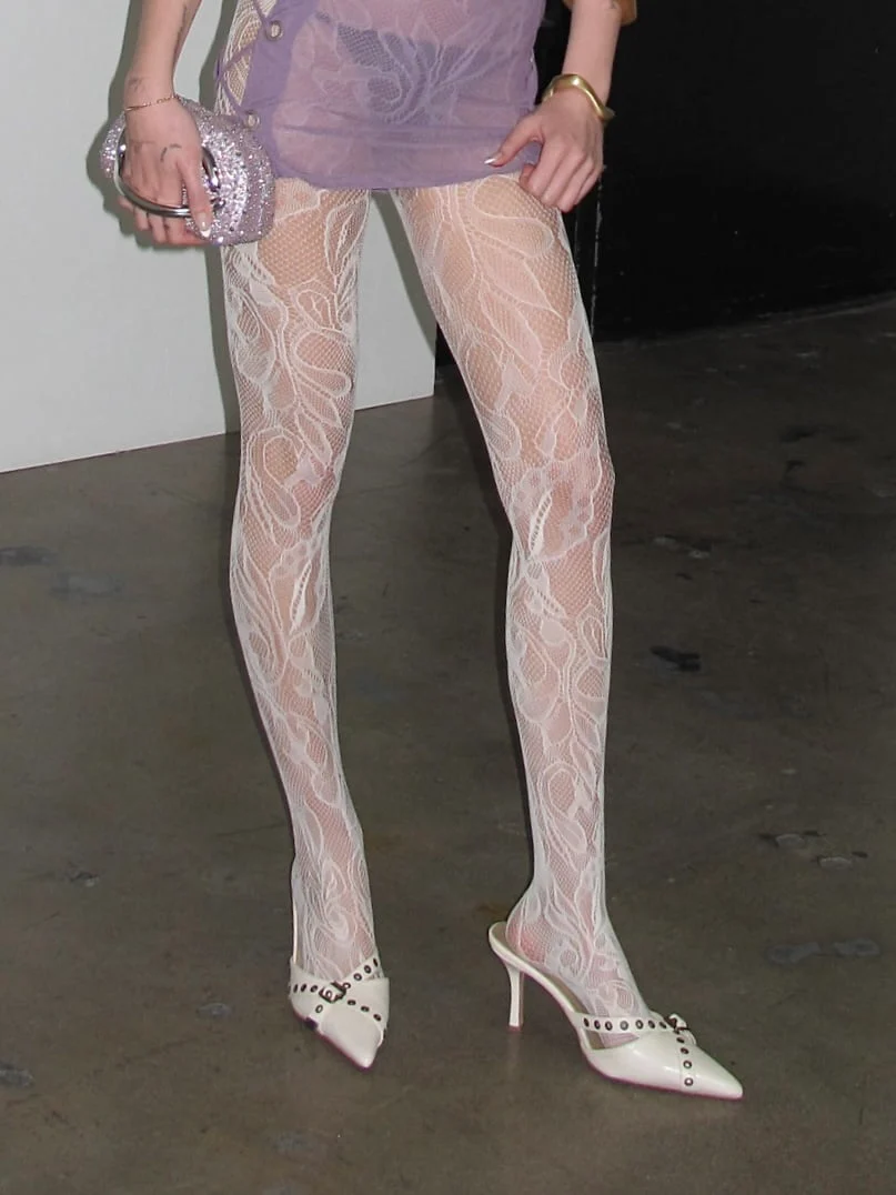 Floral Lace Tights - Image 2