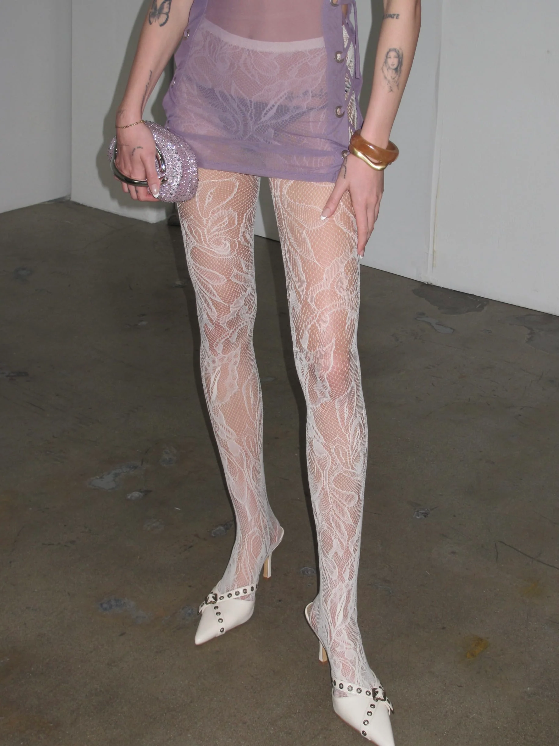 Floral Lace Tights - Image 3