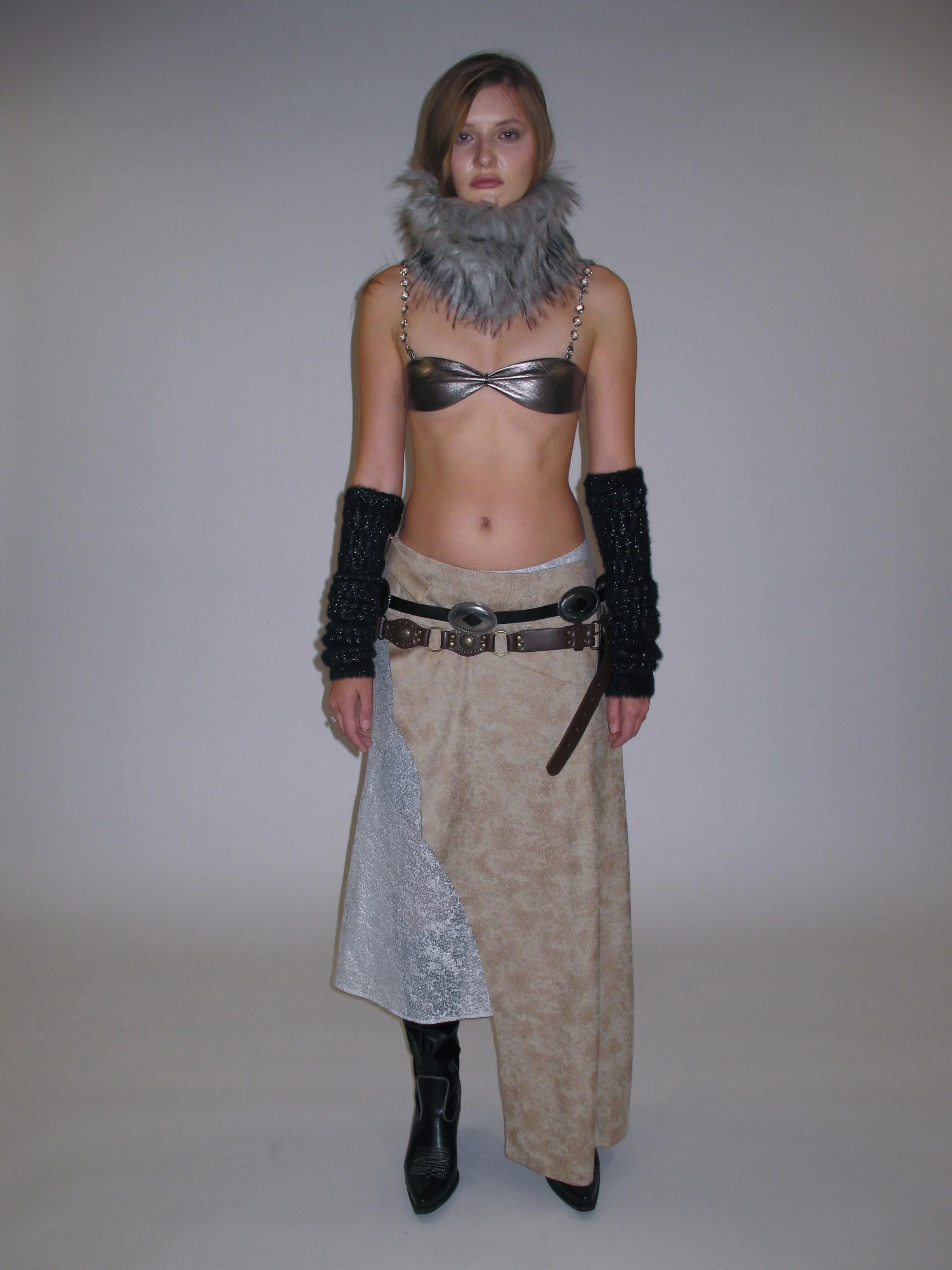Fuzzy Knitted Shimmer Arm Warmer - Image 4