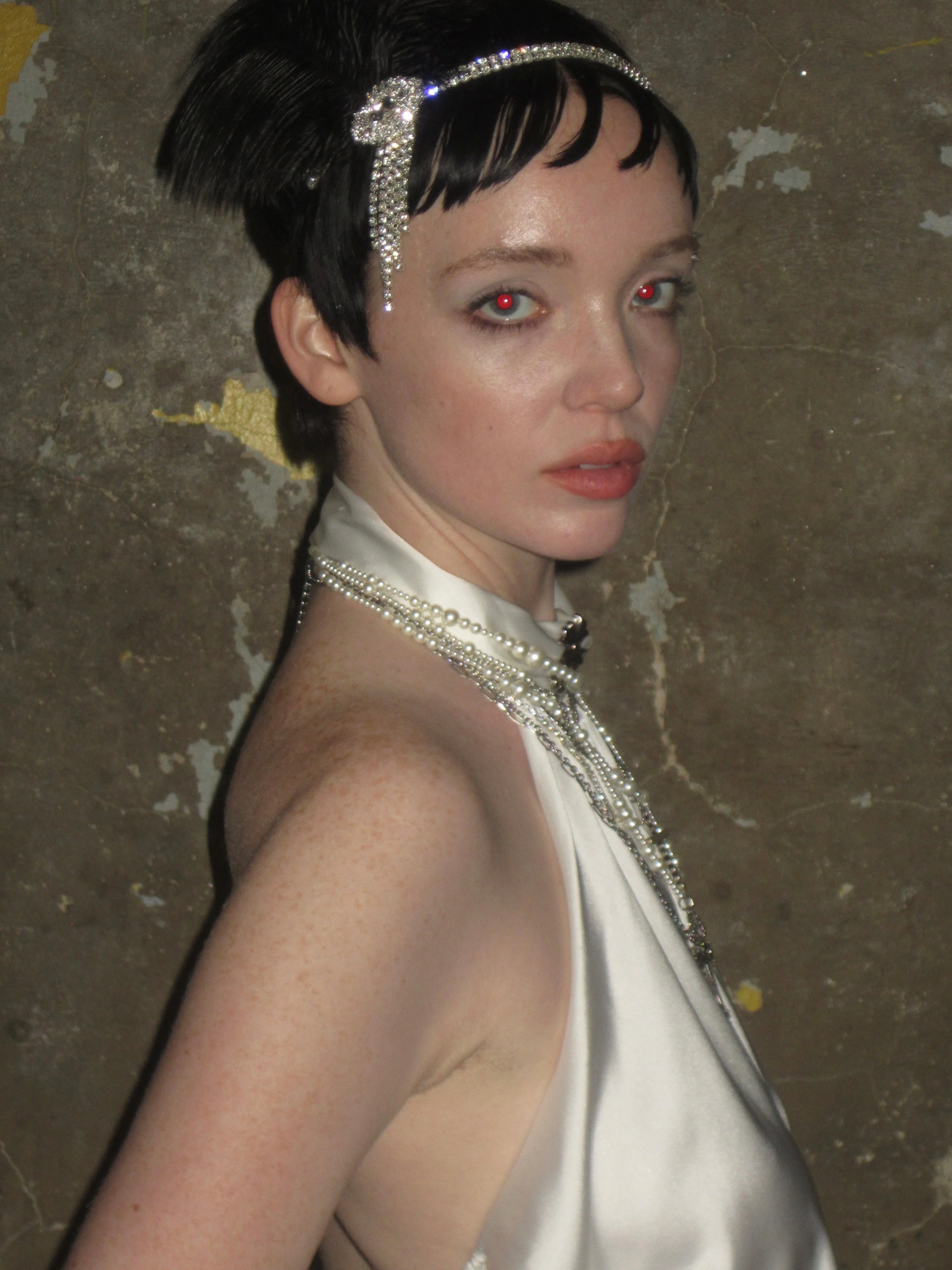 Halter-neck Printed Satin Top - Image 5