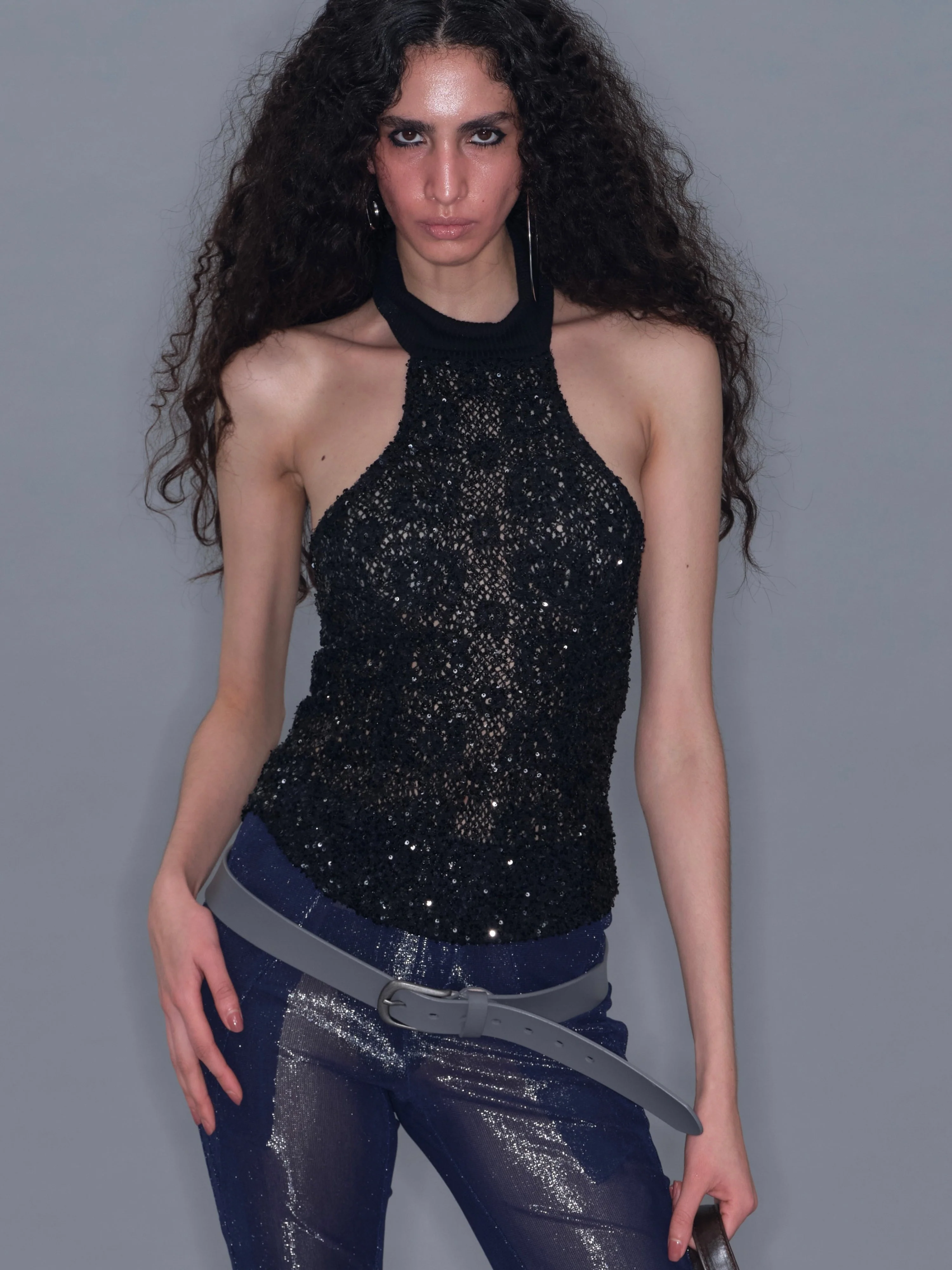 High-Neck Sequin Tank Top - Image 7