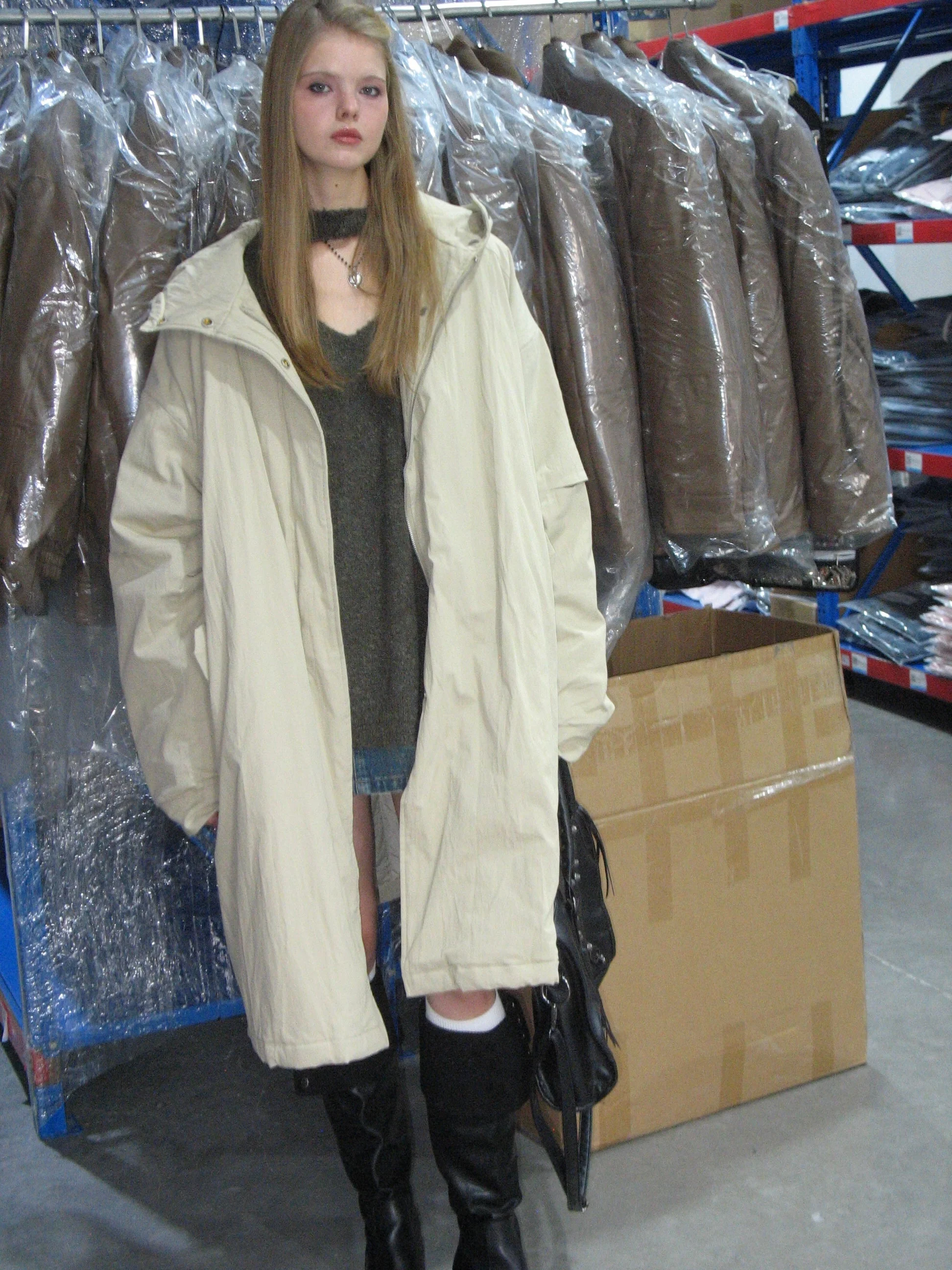 Hooded Long Lightweight Jacket - Image 7