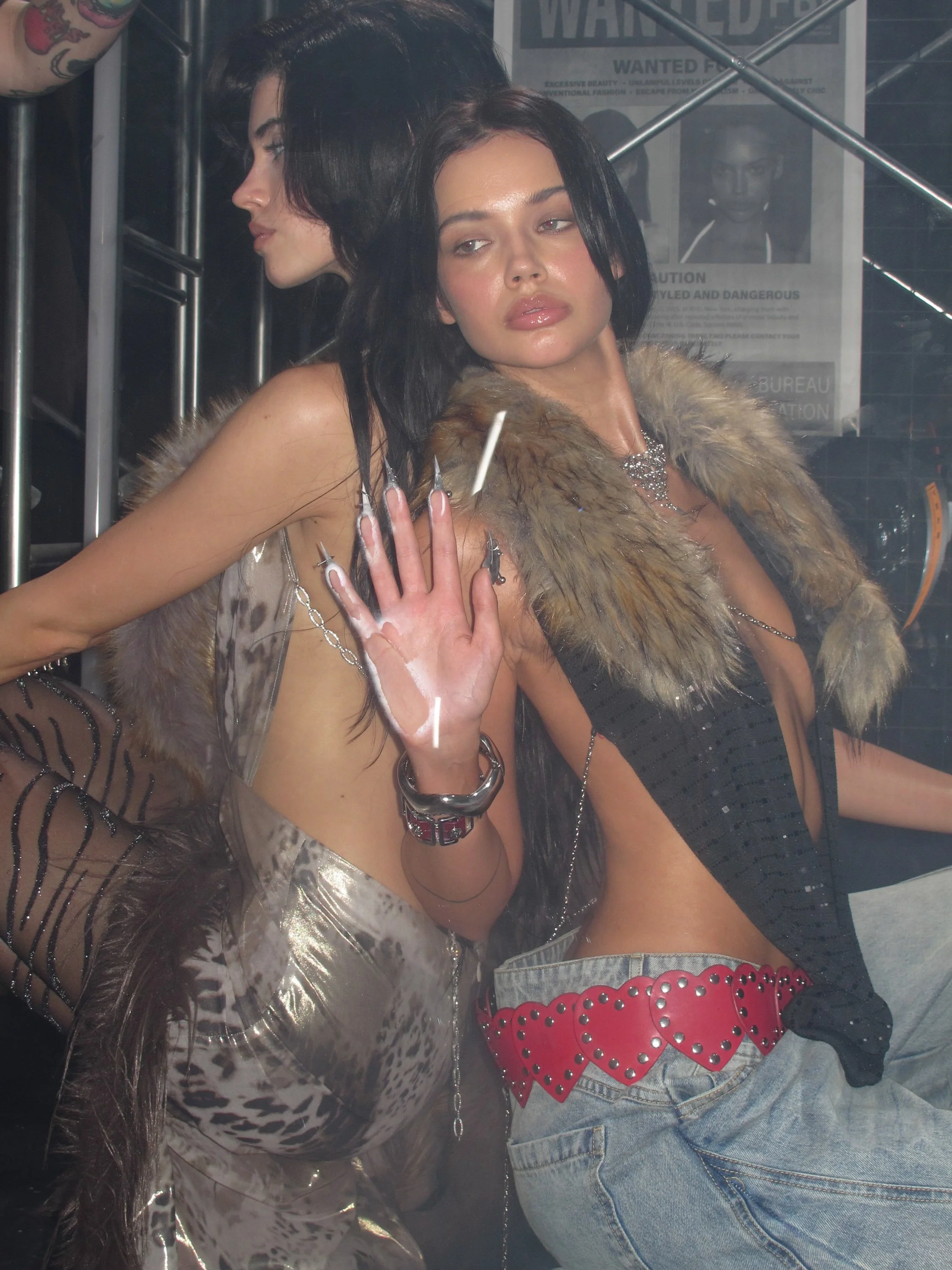 Hotline Halter Top with Detachable Faux Fur Collar - Image 12