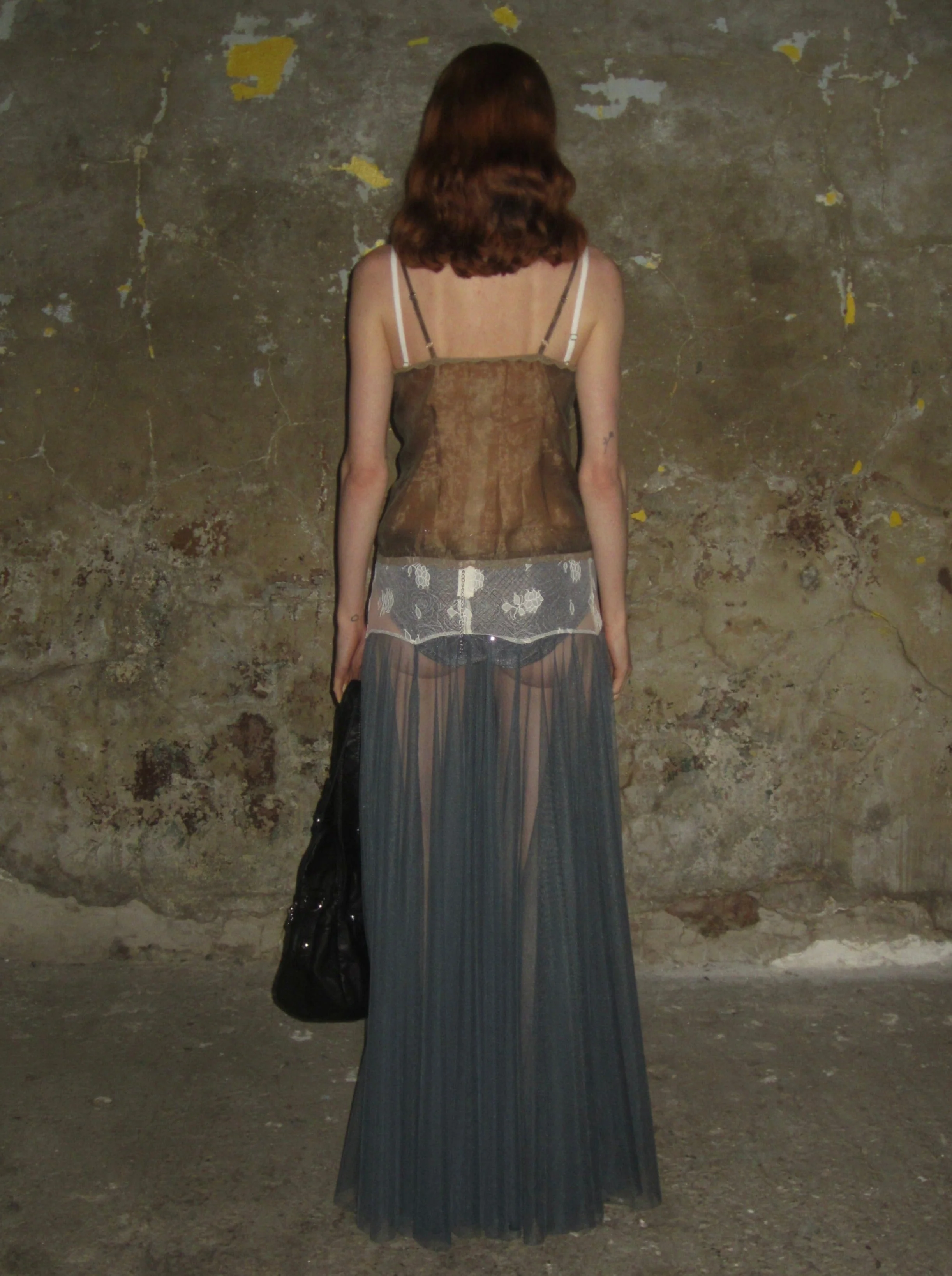 Lace buttoned camisole top /Coffee - Image 5