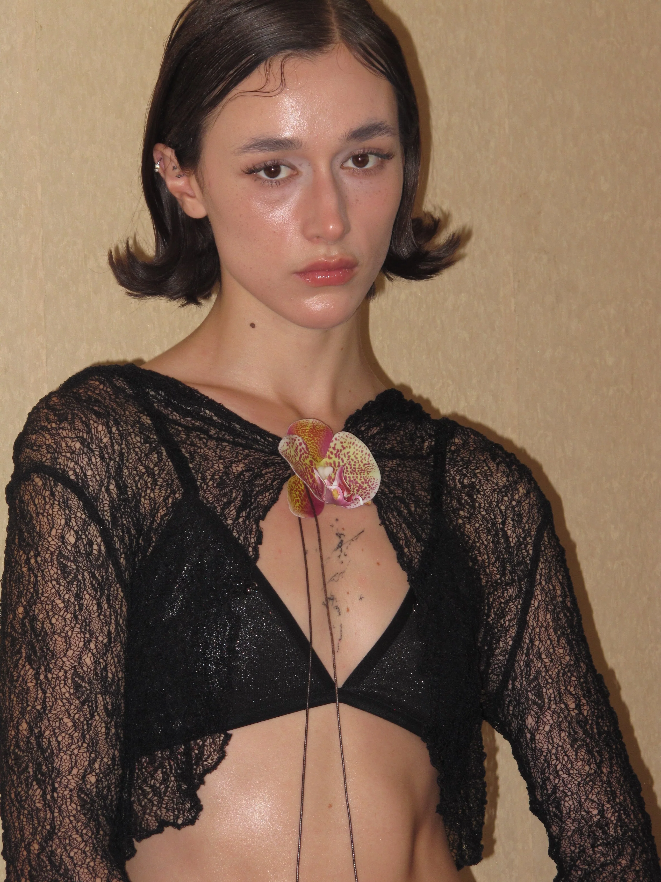 Lace Hollow Out Hole Knitted hooded cardigan - Image 7