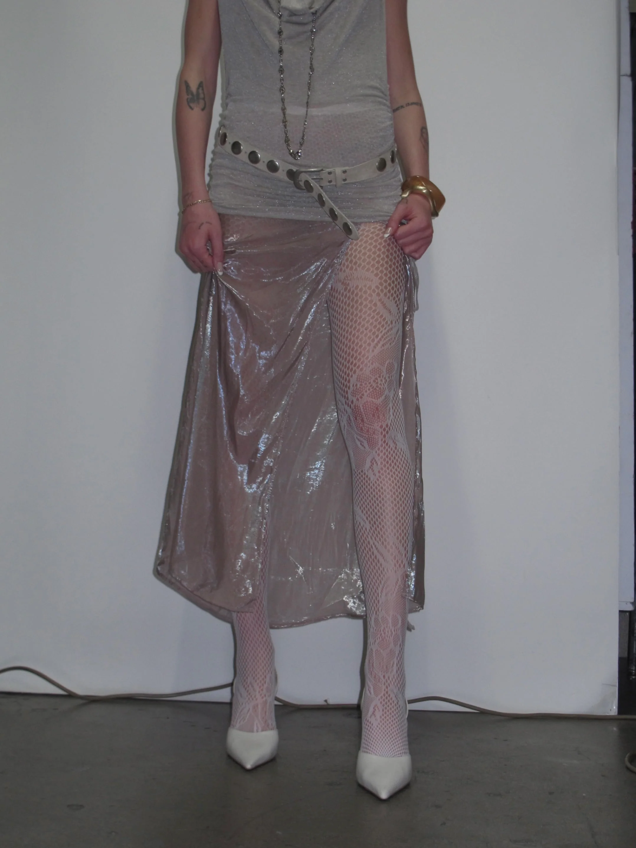 Lace Panel Fishnet Tights