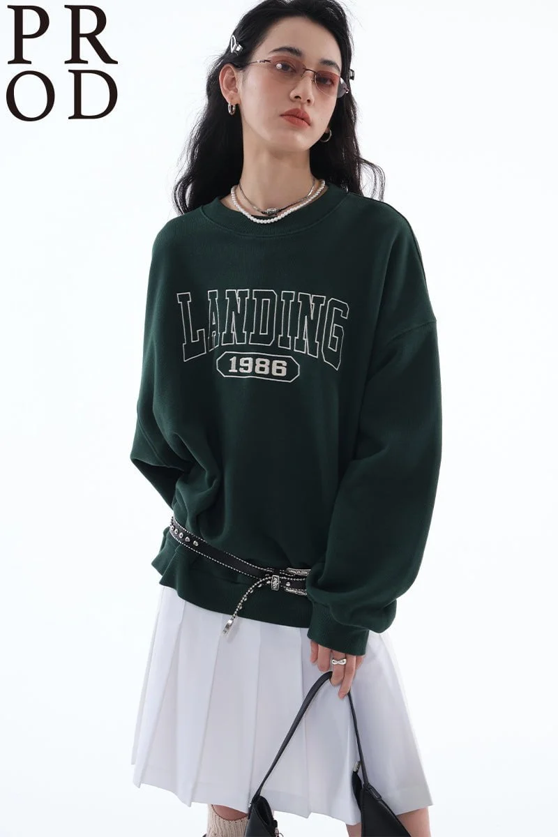 Loose Fit Landing 1986 Crewneck / Green - Image 3