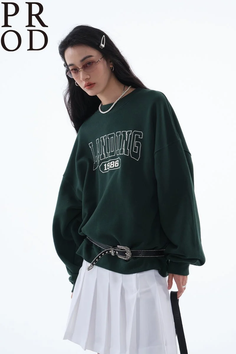 Loose Fit Landing 1986 Crewneck / Green - Image 4