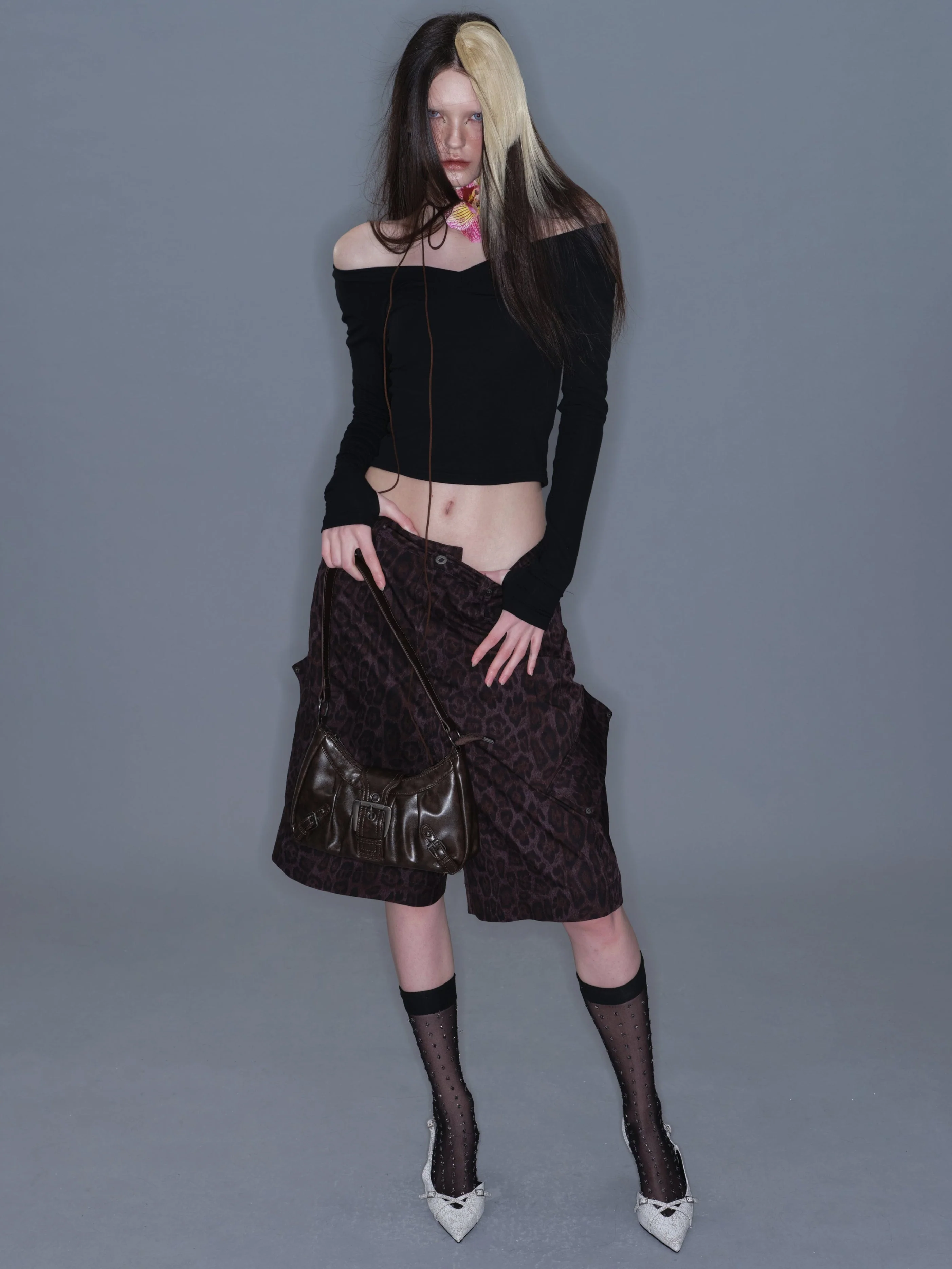 Leopard Print Cropped Wide-Leg Pants - Image 7