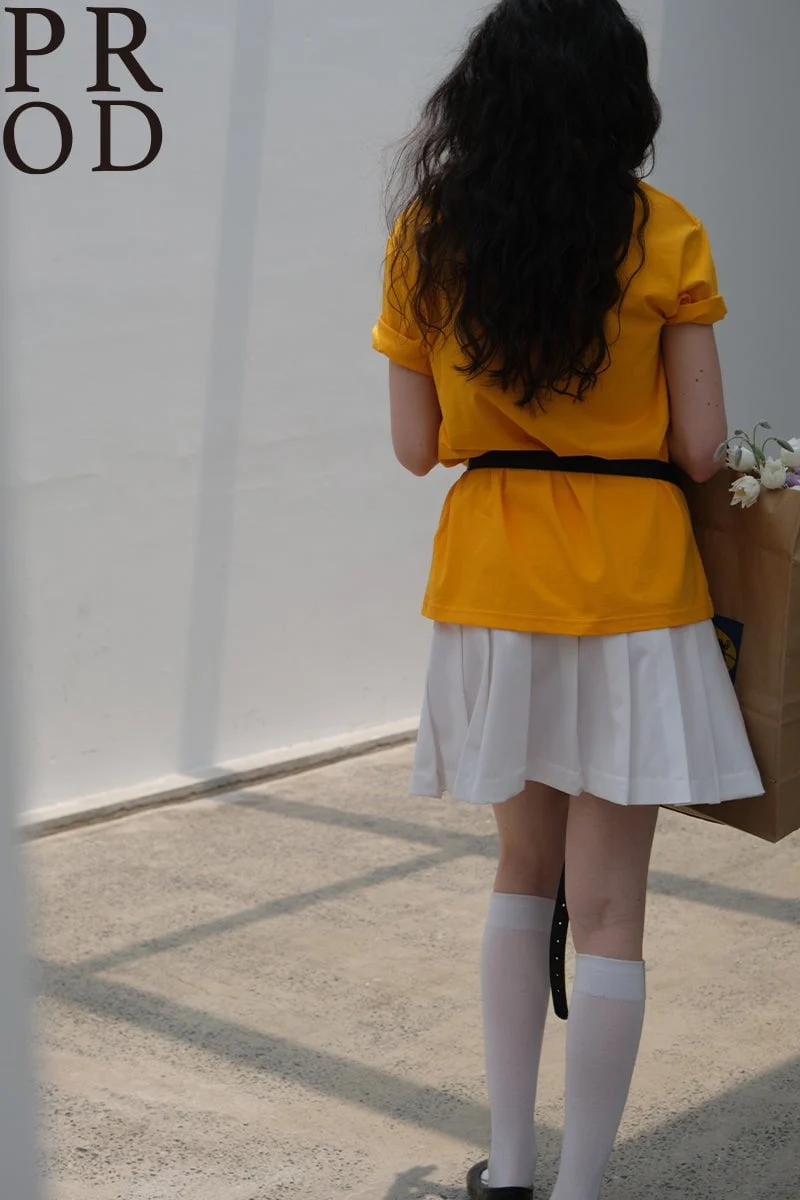 Lighting Graphic Basic Short Sleeve T-Shirt / Yellow - Image 5