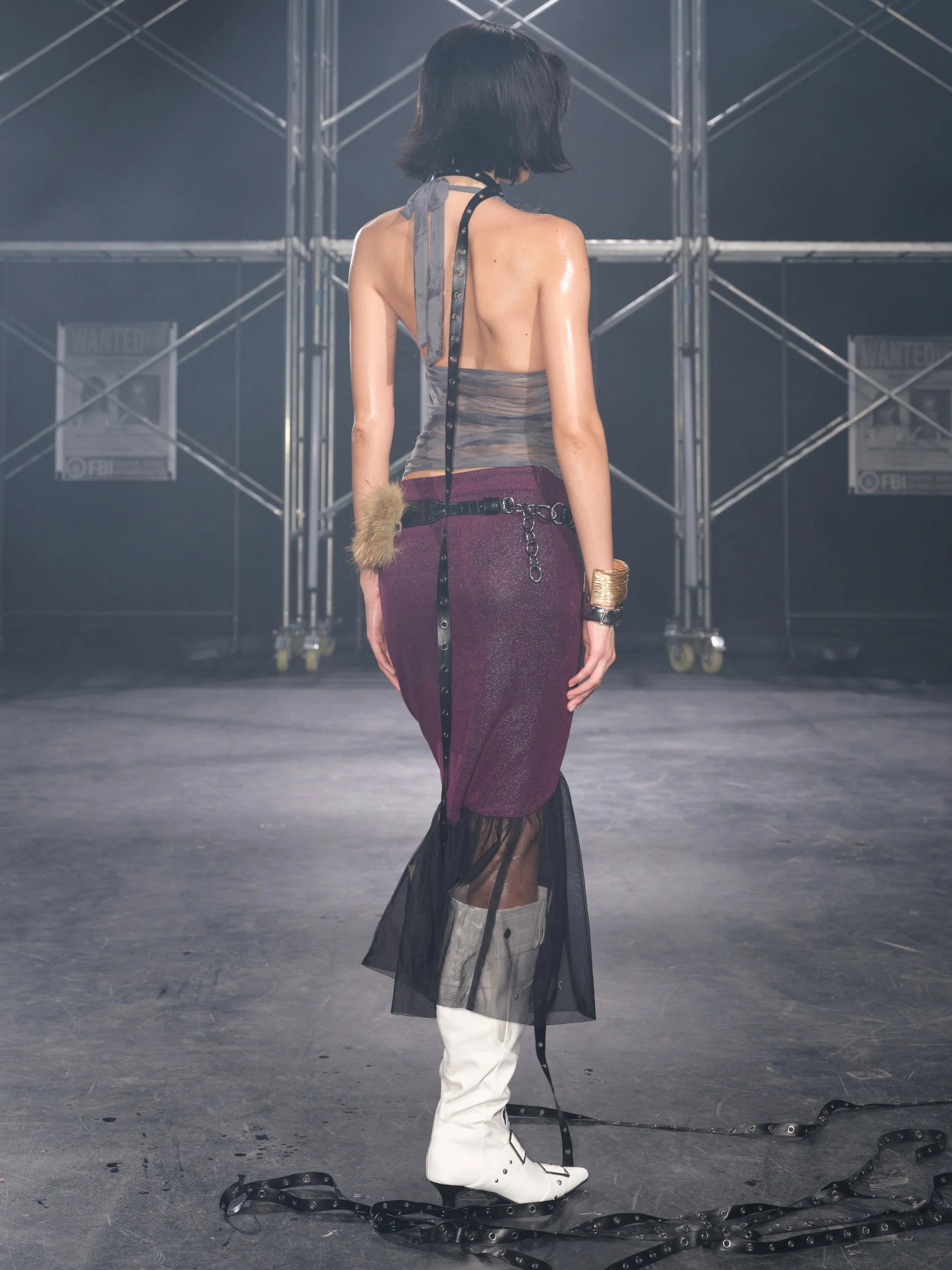Luna Sheer Mesh Skirt Purple - Image 6