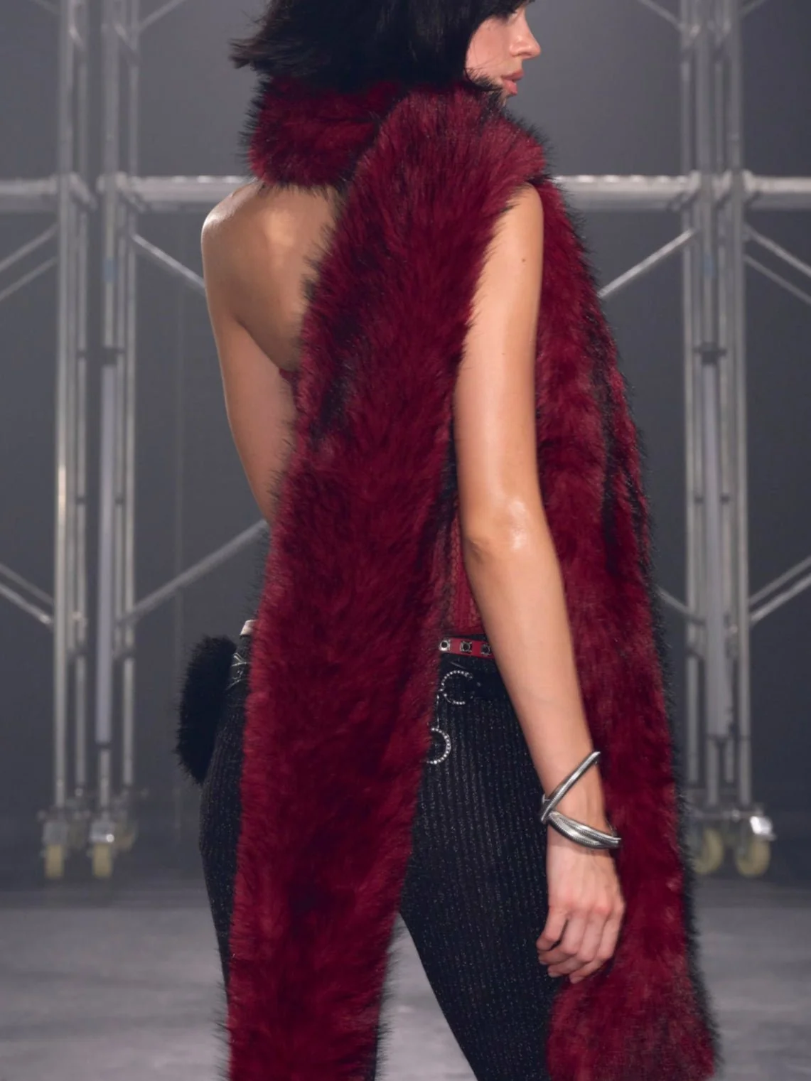 Nyra Faux Fur Extra Long Scarf - Image 5
