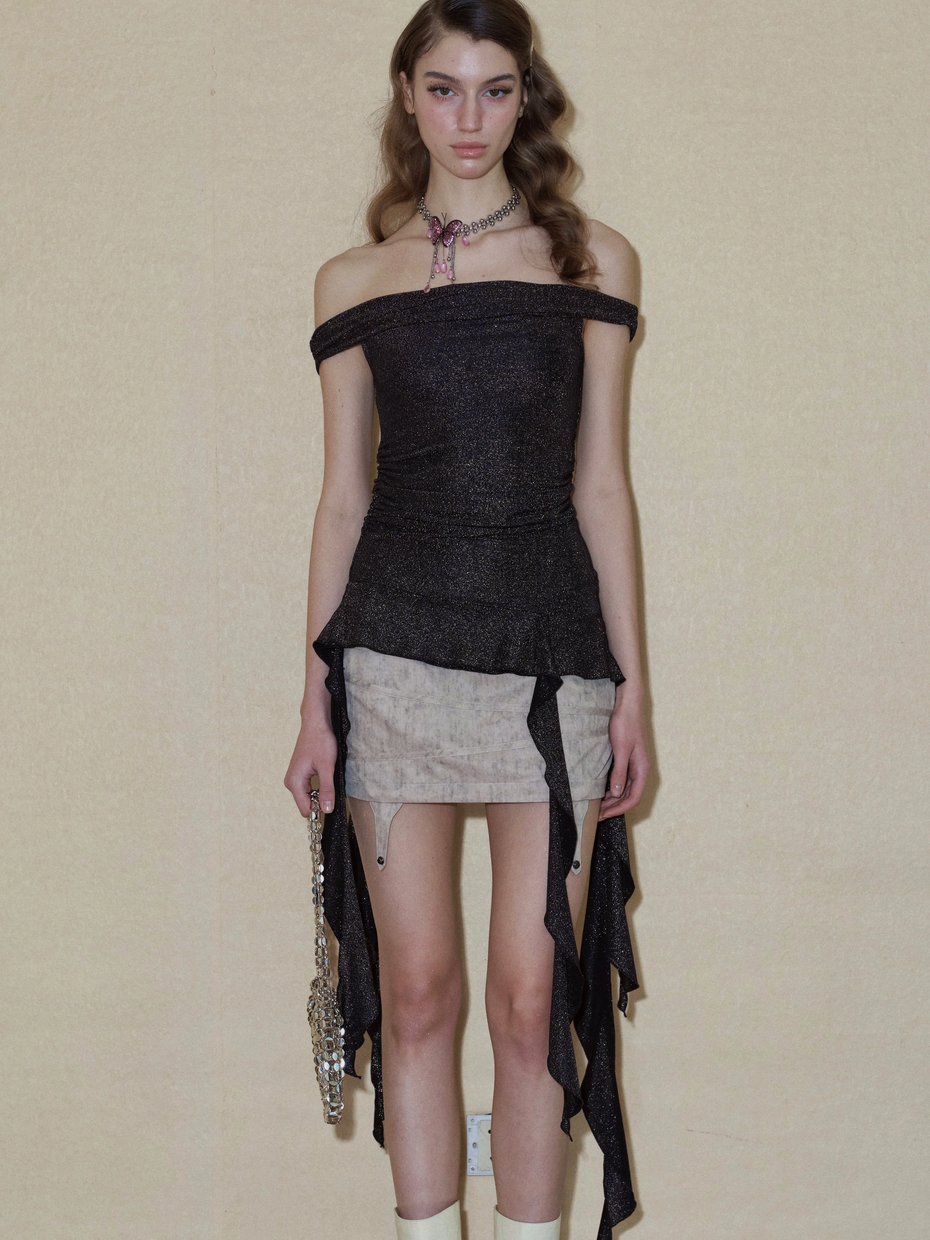 Off-the-Shoulder Sleeveless Irregular Top - Image 2