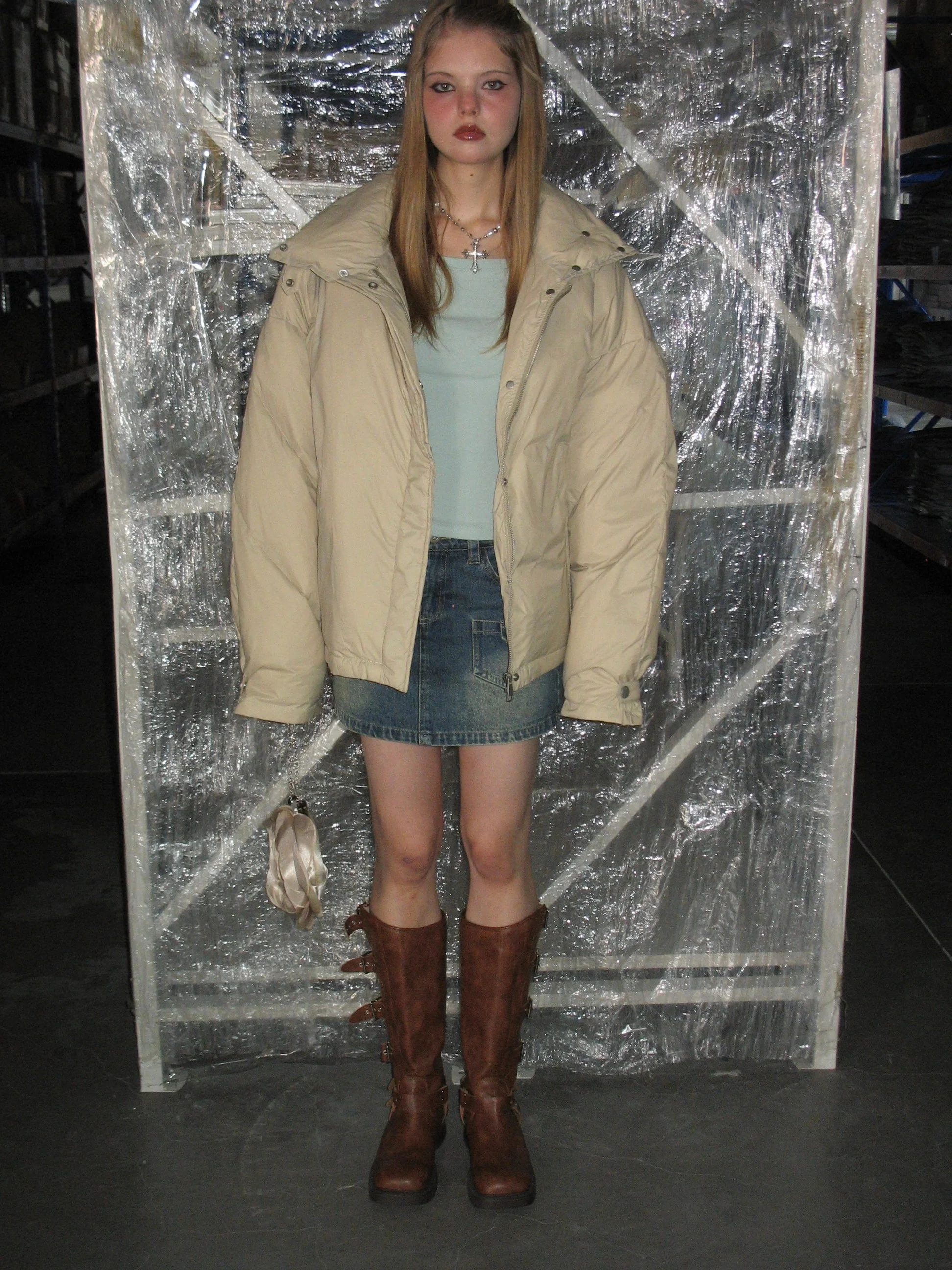 Puffer High Collar Down Jacket - Image 3