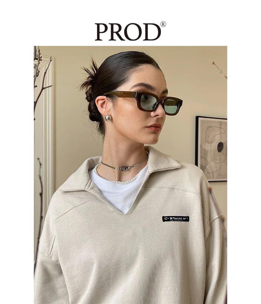 Regular Fit Collared Jumper / Beige - Image 2
