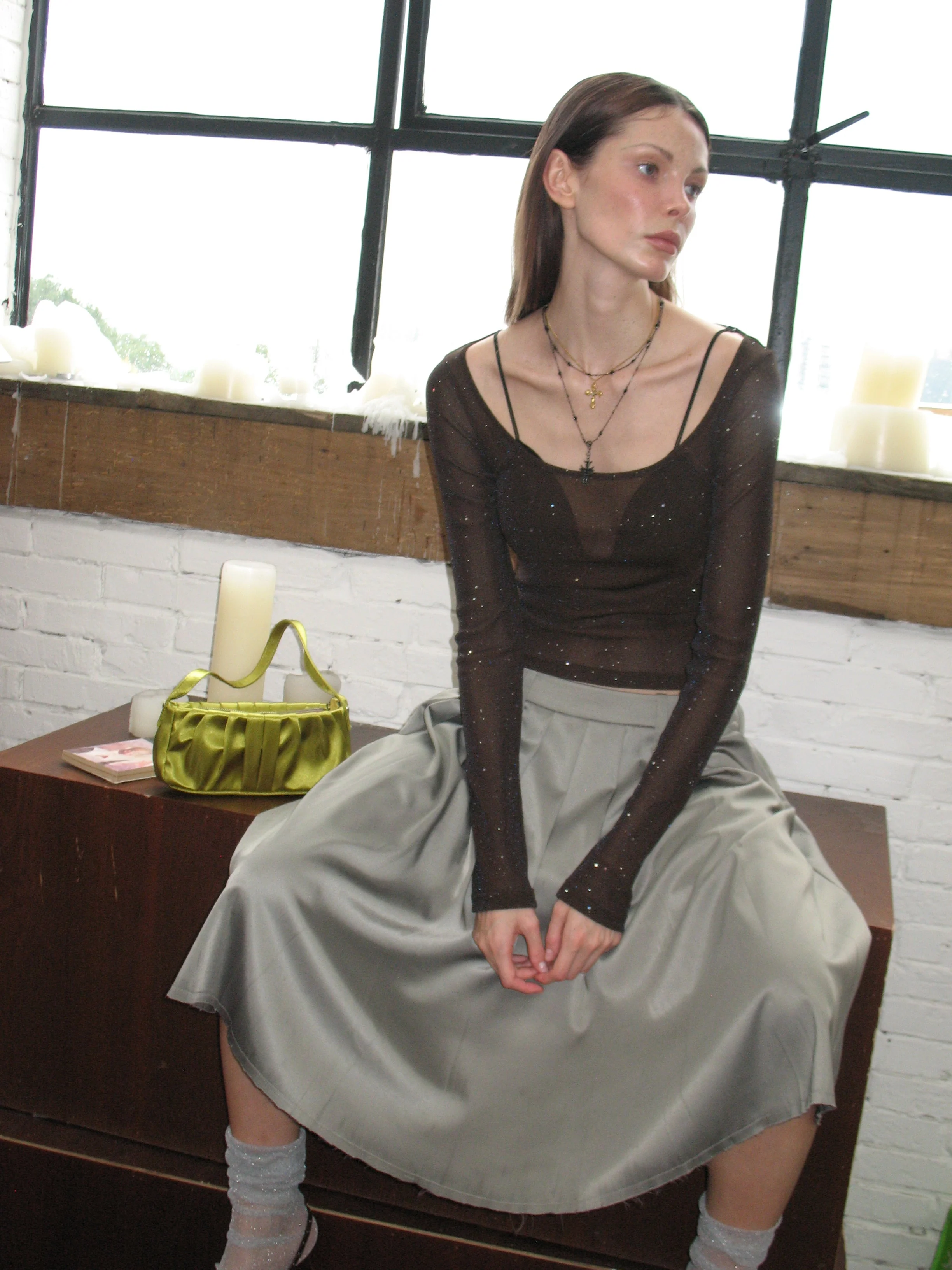 Rhinestone Semi-Sheer Long Sleeve - Image 11