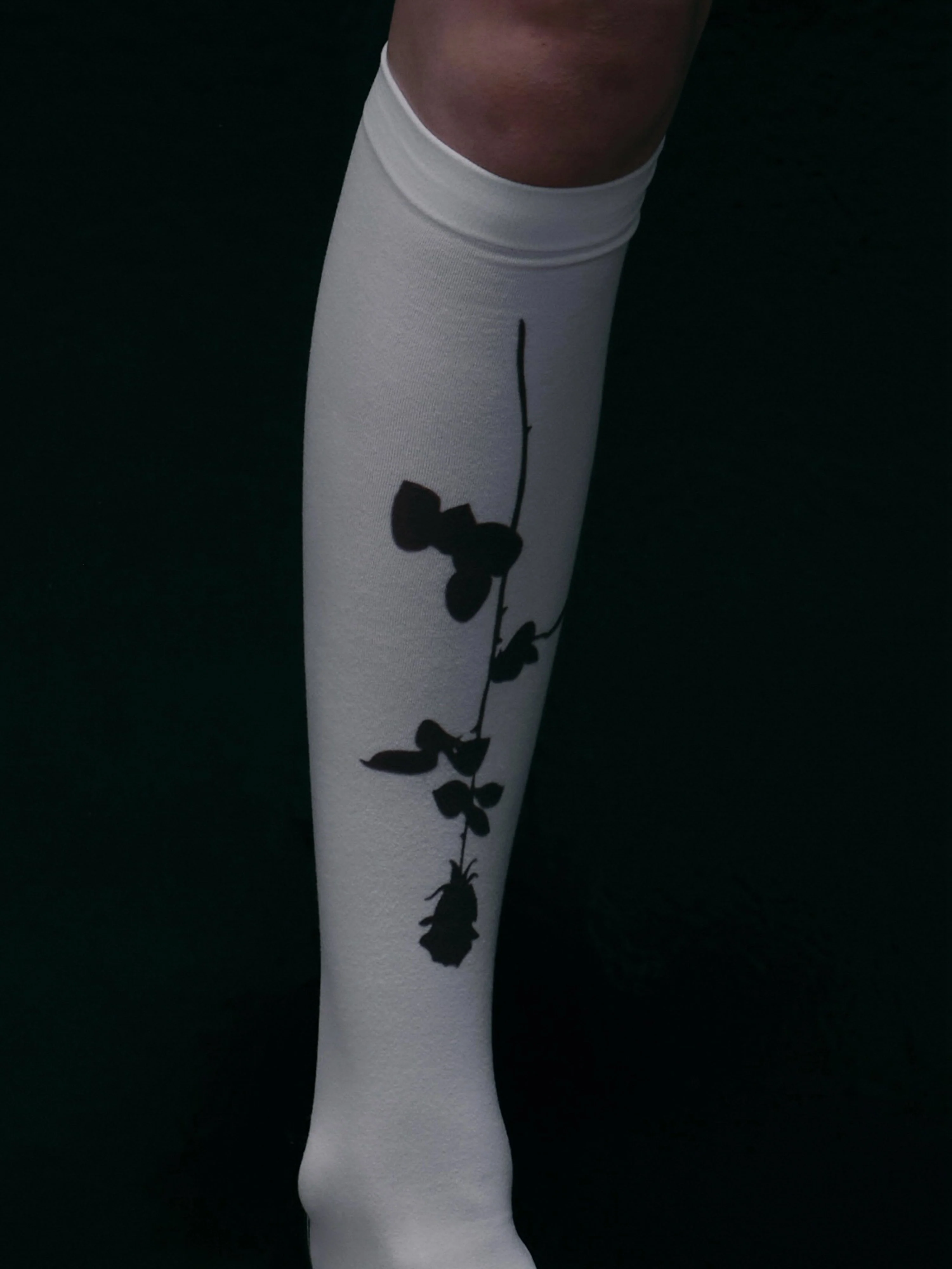 Roses 120D Velvet High-Knee Stockings - Image 2
