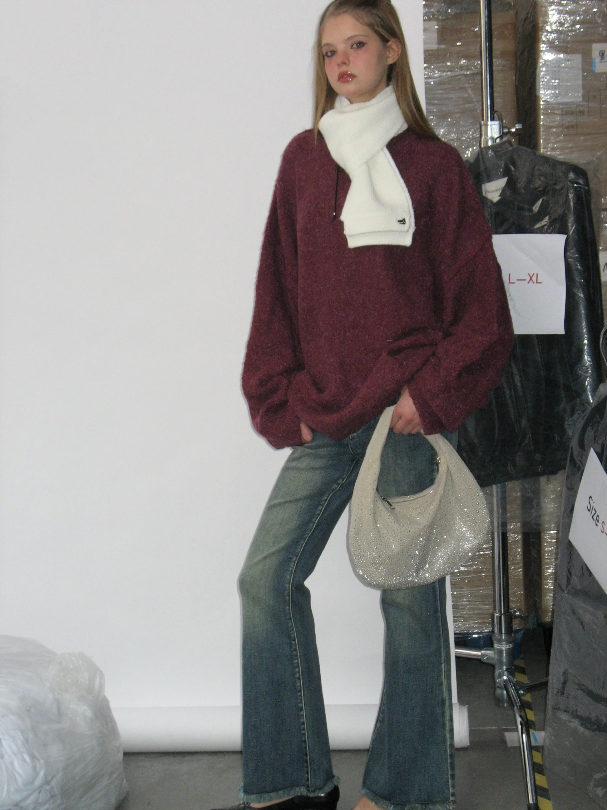 White Knit Scarf - Image 3