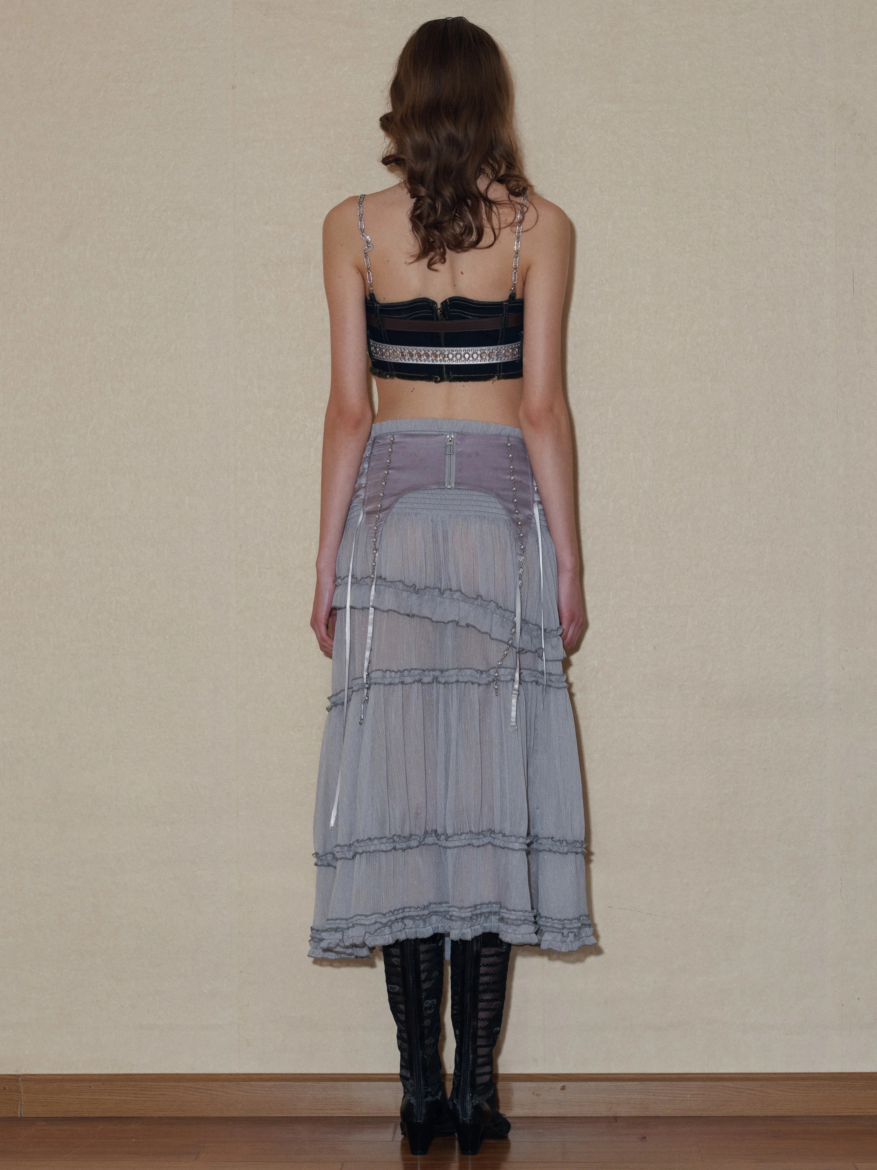 Semi-sheer Tiered Skirt(With Lace Shorts) - Image 11