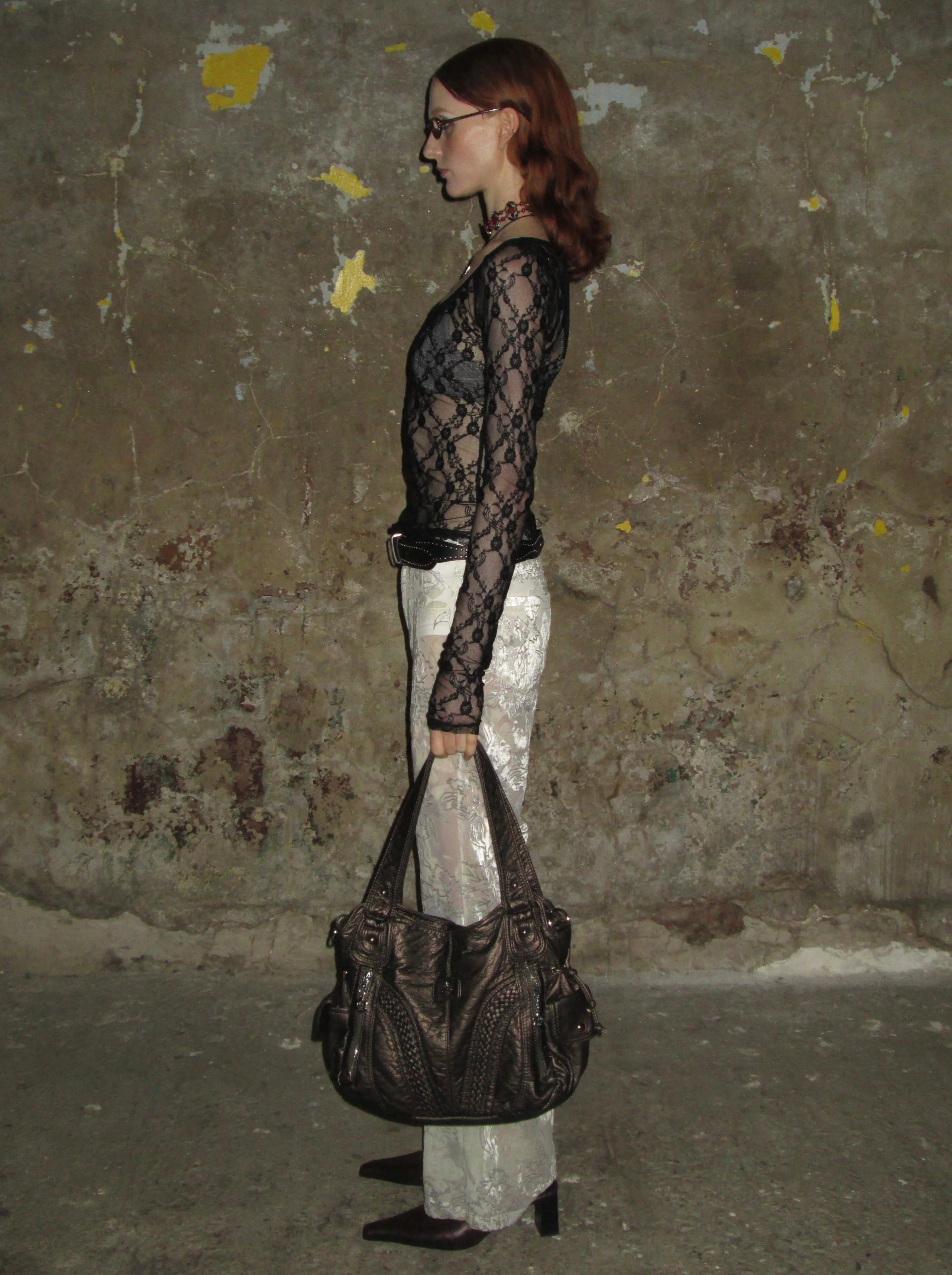 Sheer Lace Long Sleeve /Black - Image 3