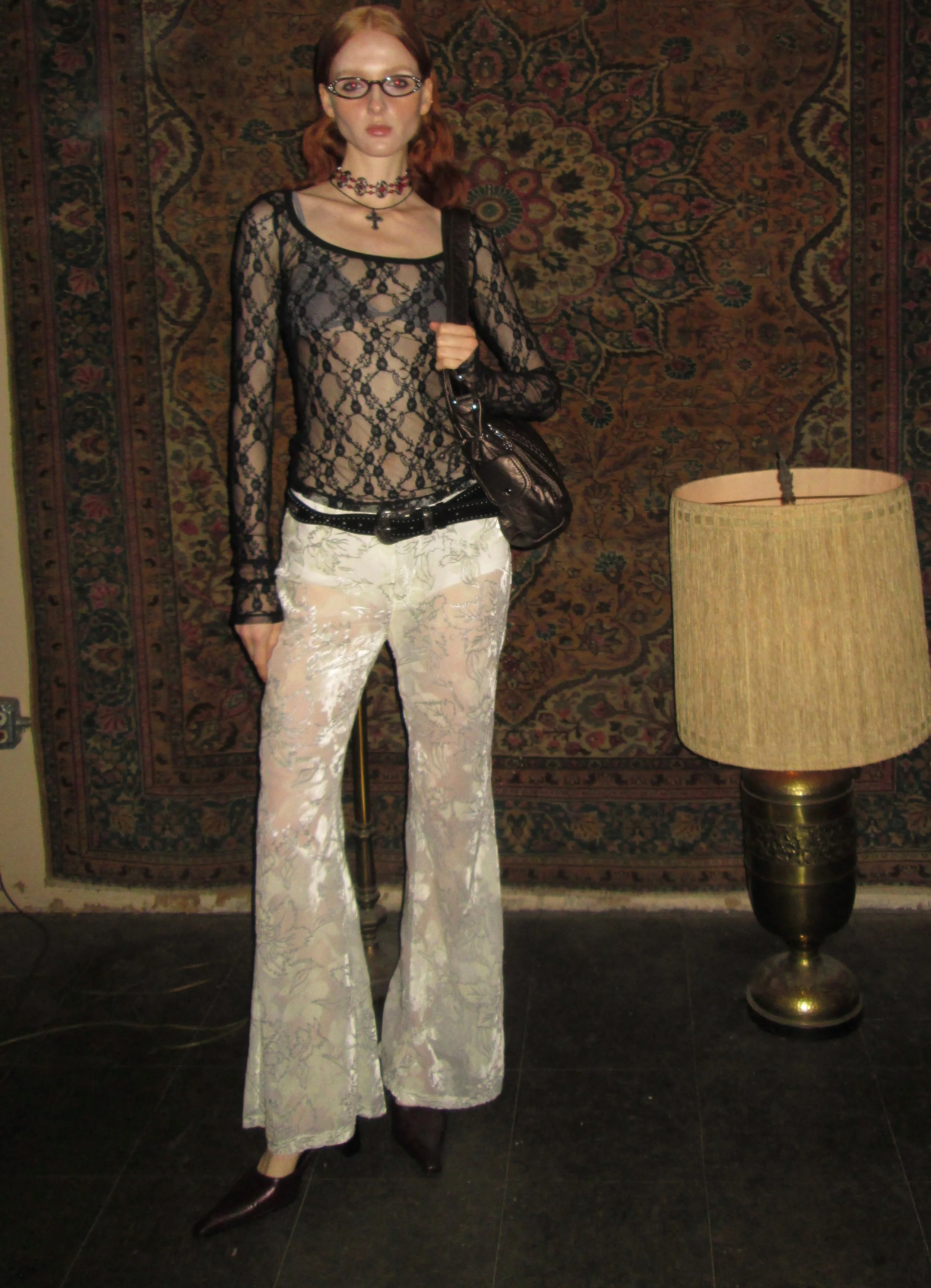 Sheer Lace Long Sleeve /Black - Image 8