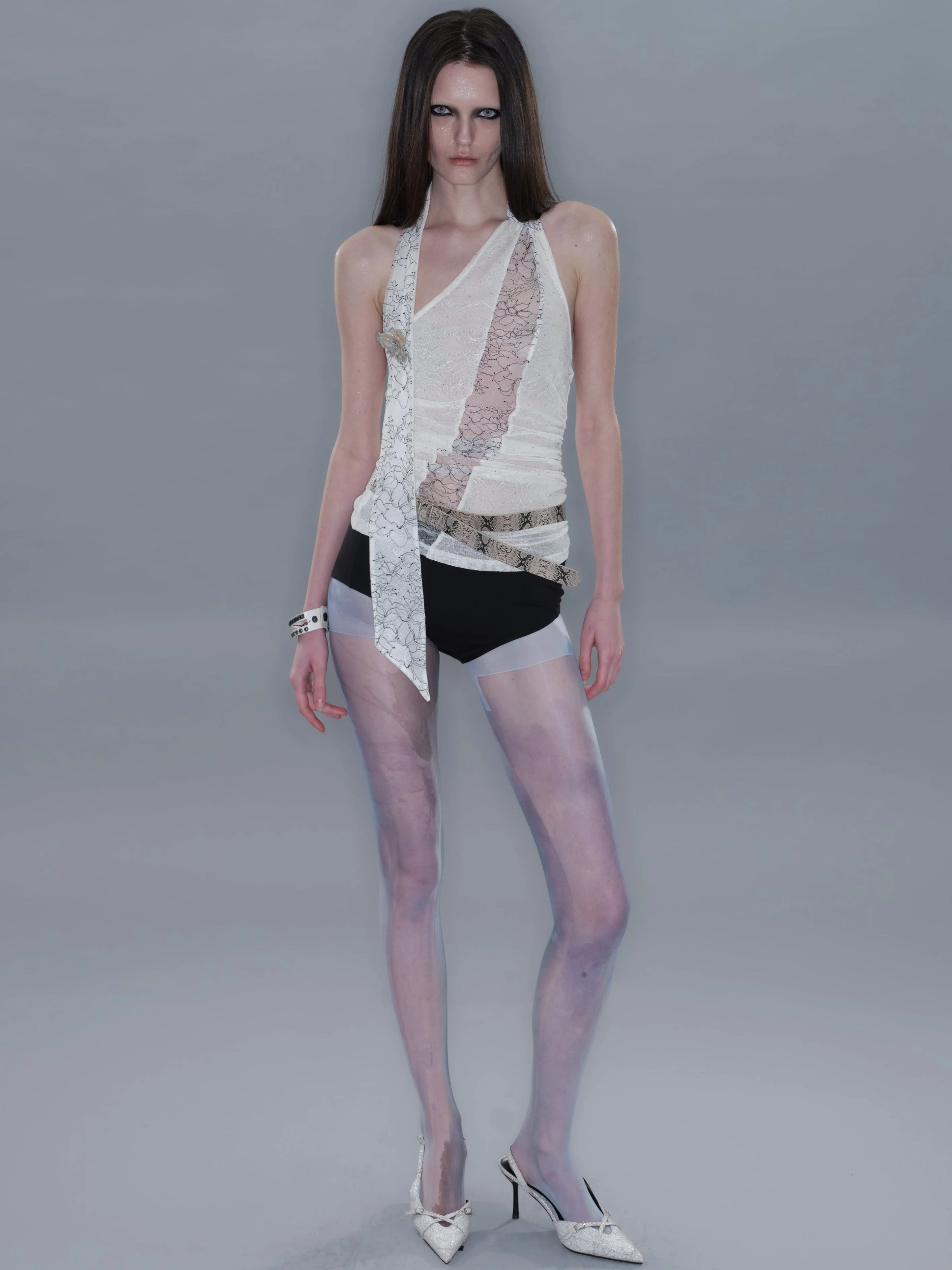 Sheer Sailboat Print Stockings - Image 5