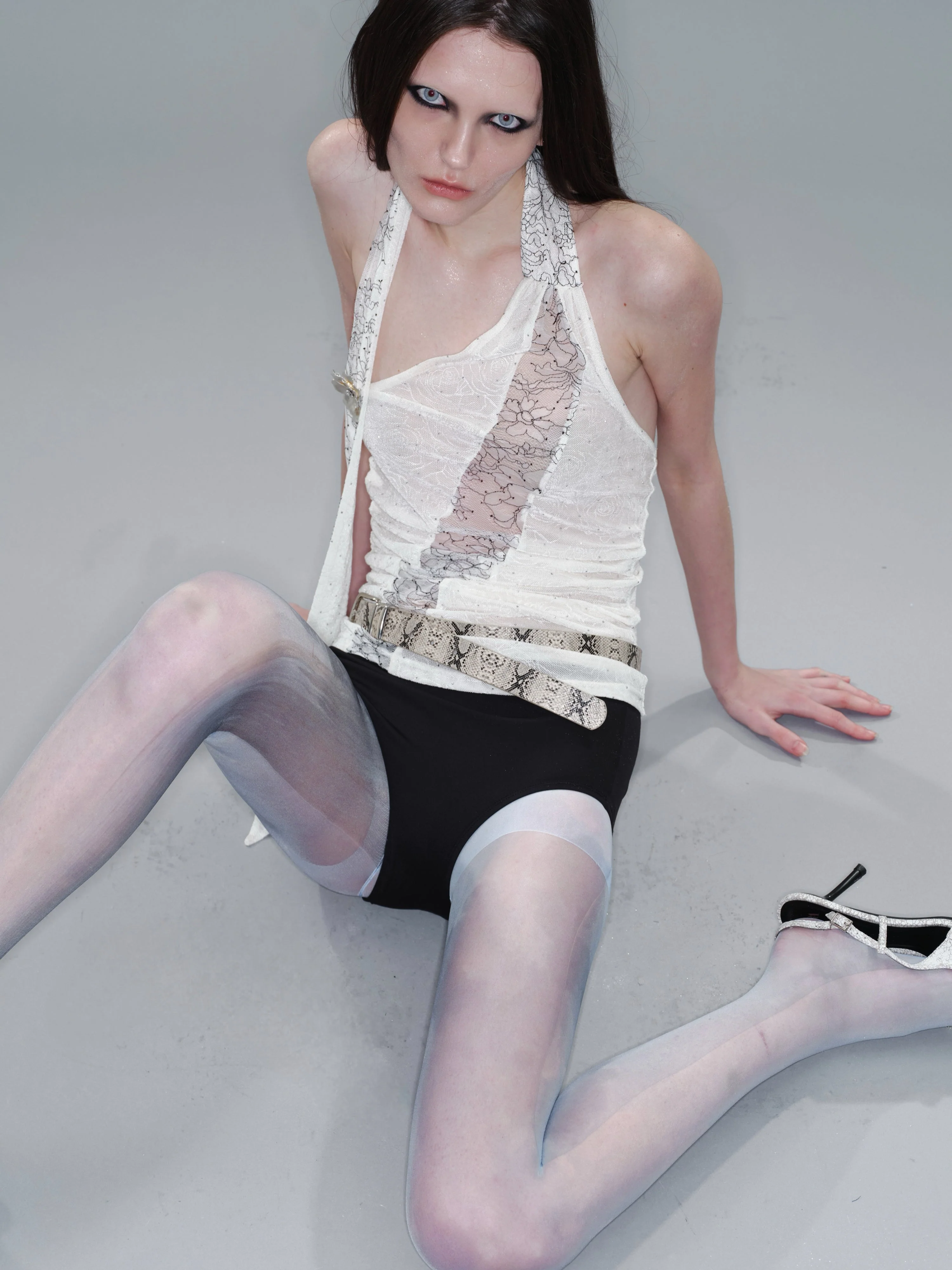 Sheer Sailboat Print Stockings - Image 8