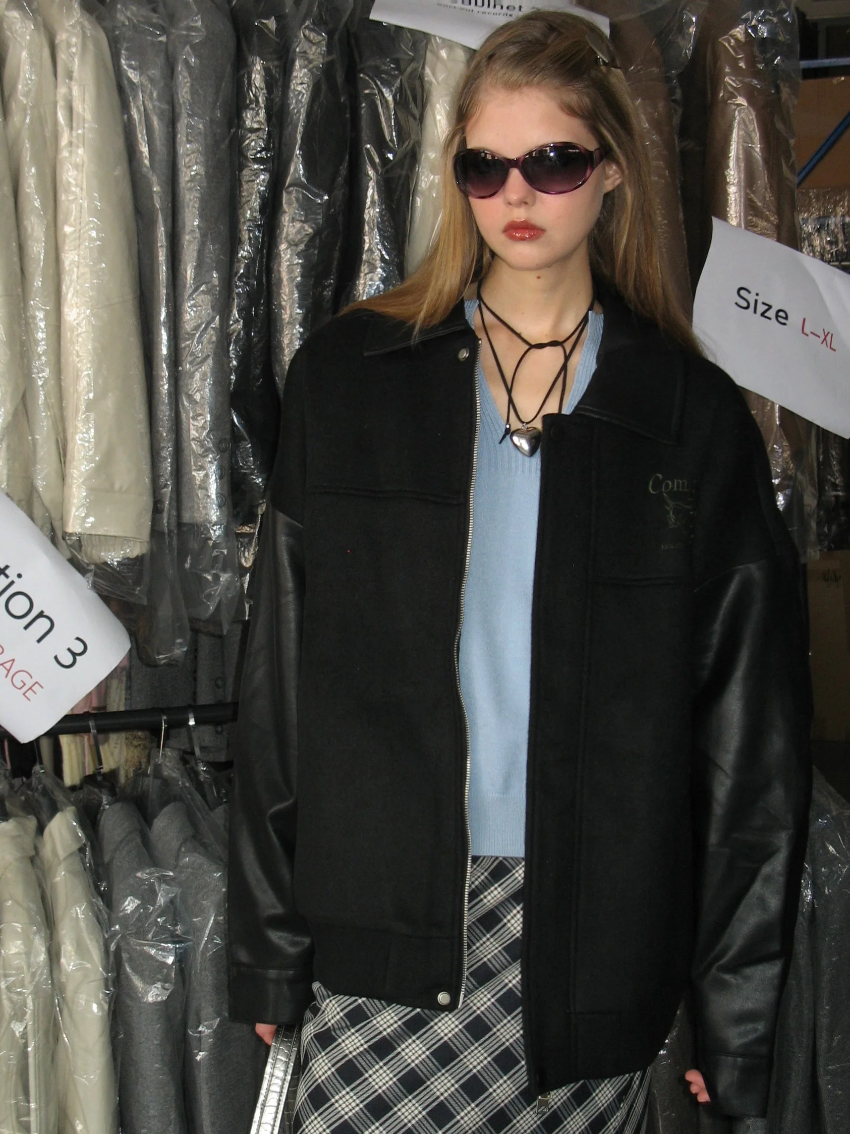 Spliced Faux leather Jacket - Image 2