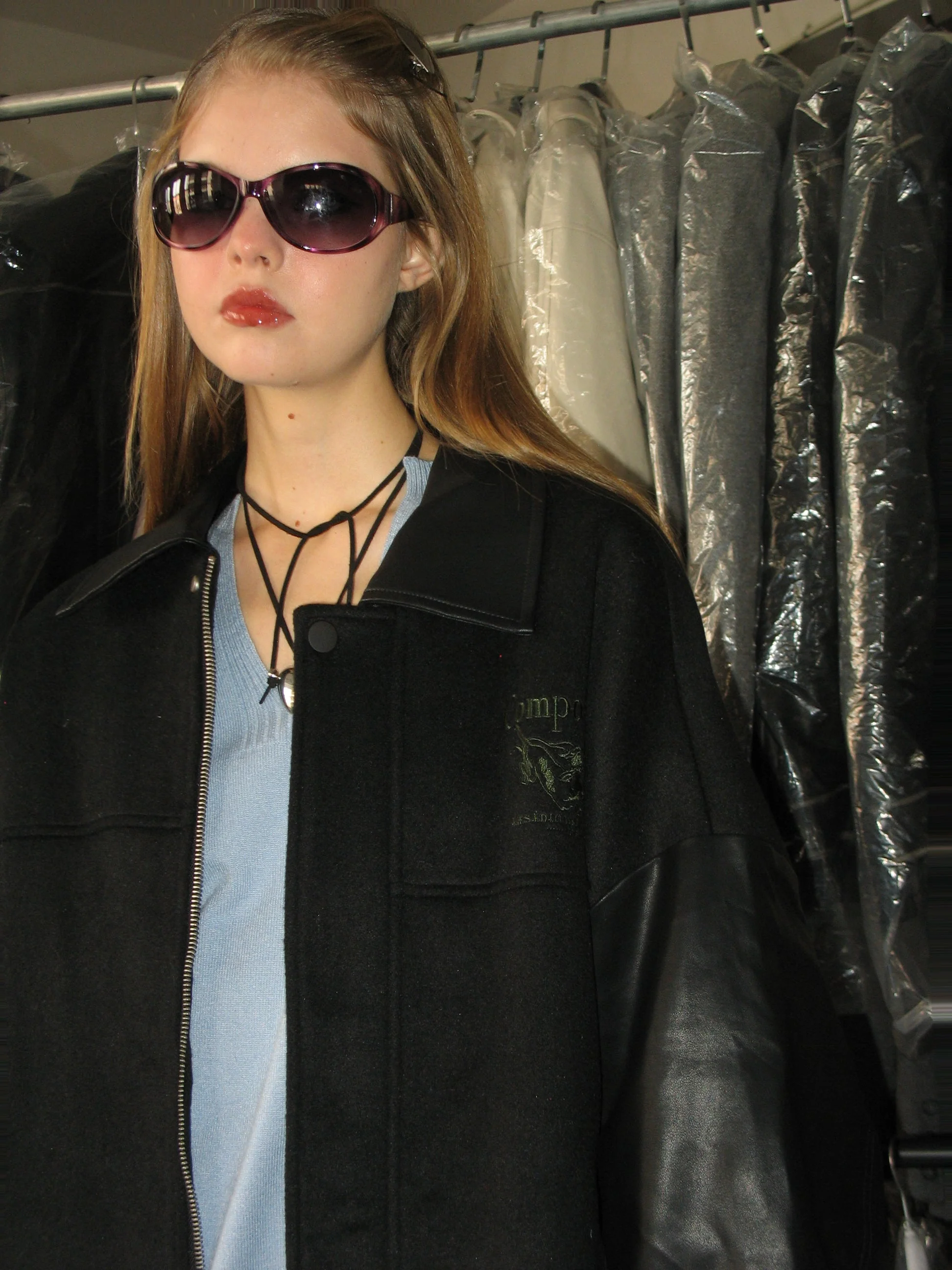 Spliced Faux leather Jacket - Image 3