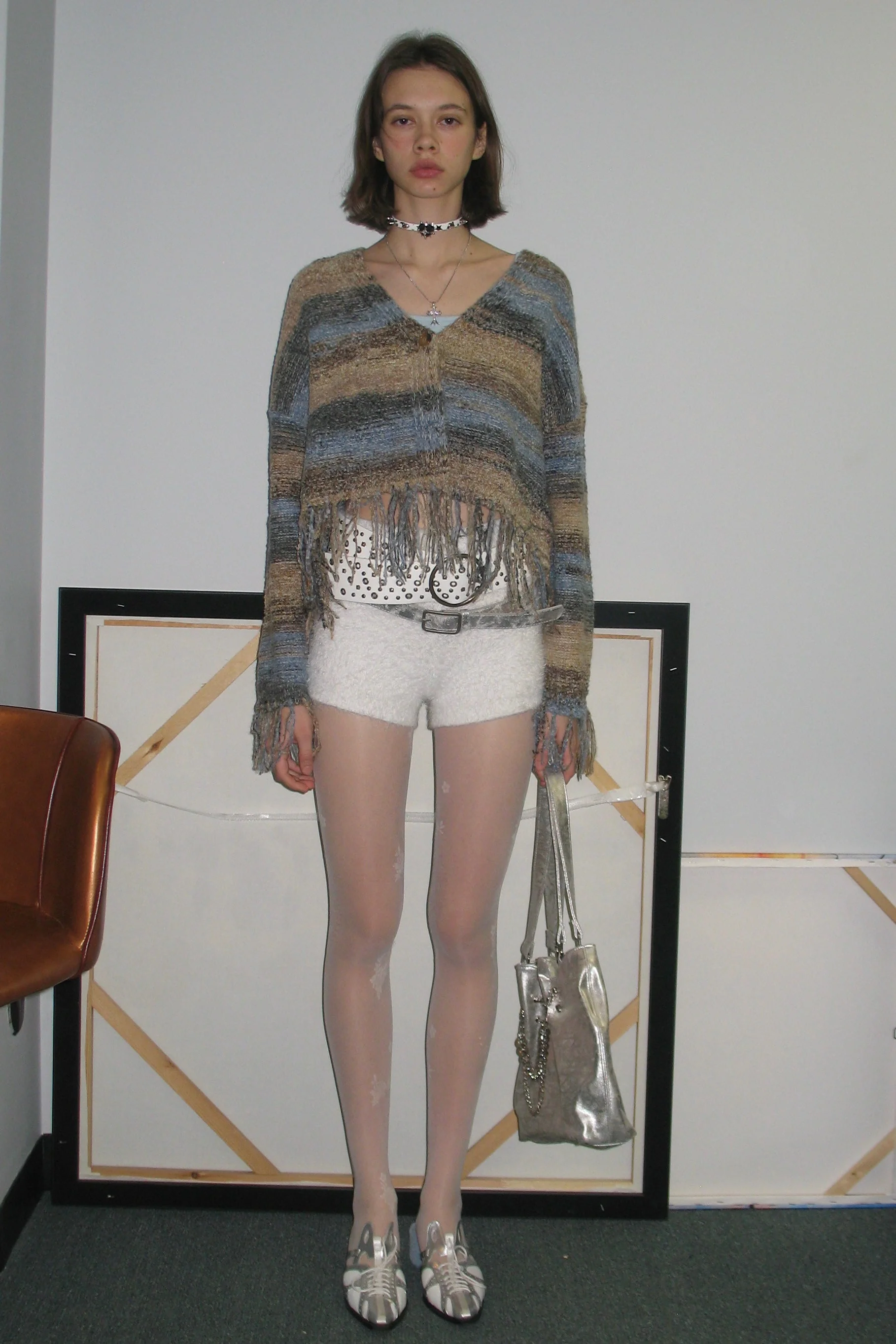 Striped Fringed Cardigan - Image 2