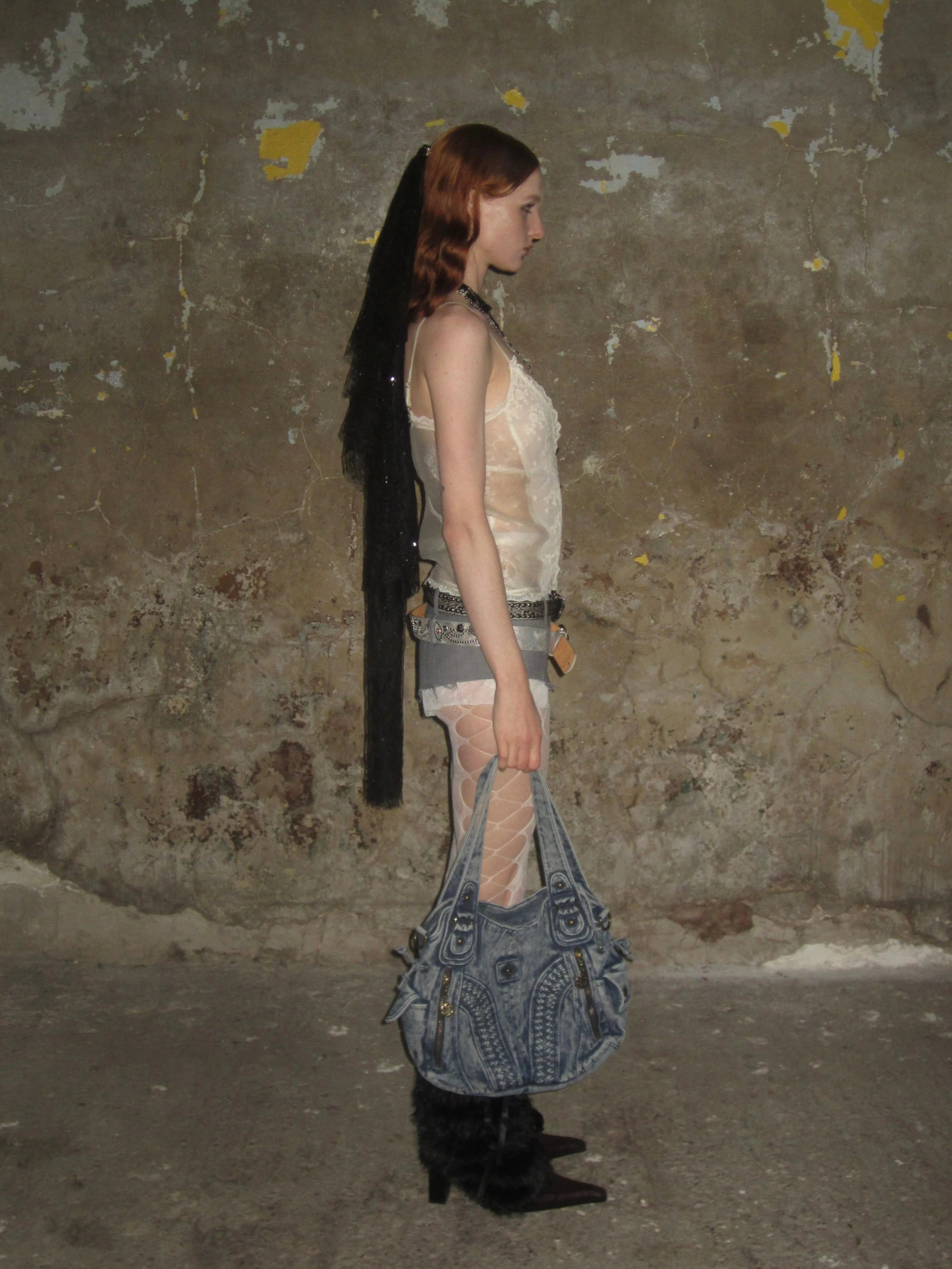 Denim Multi-pocket Tote Bag - Image 3